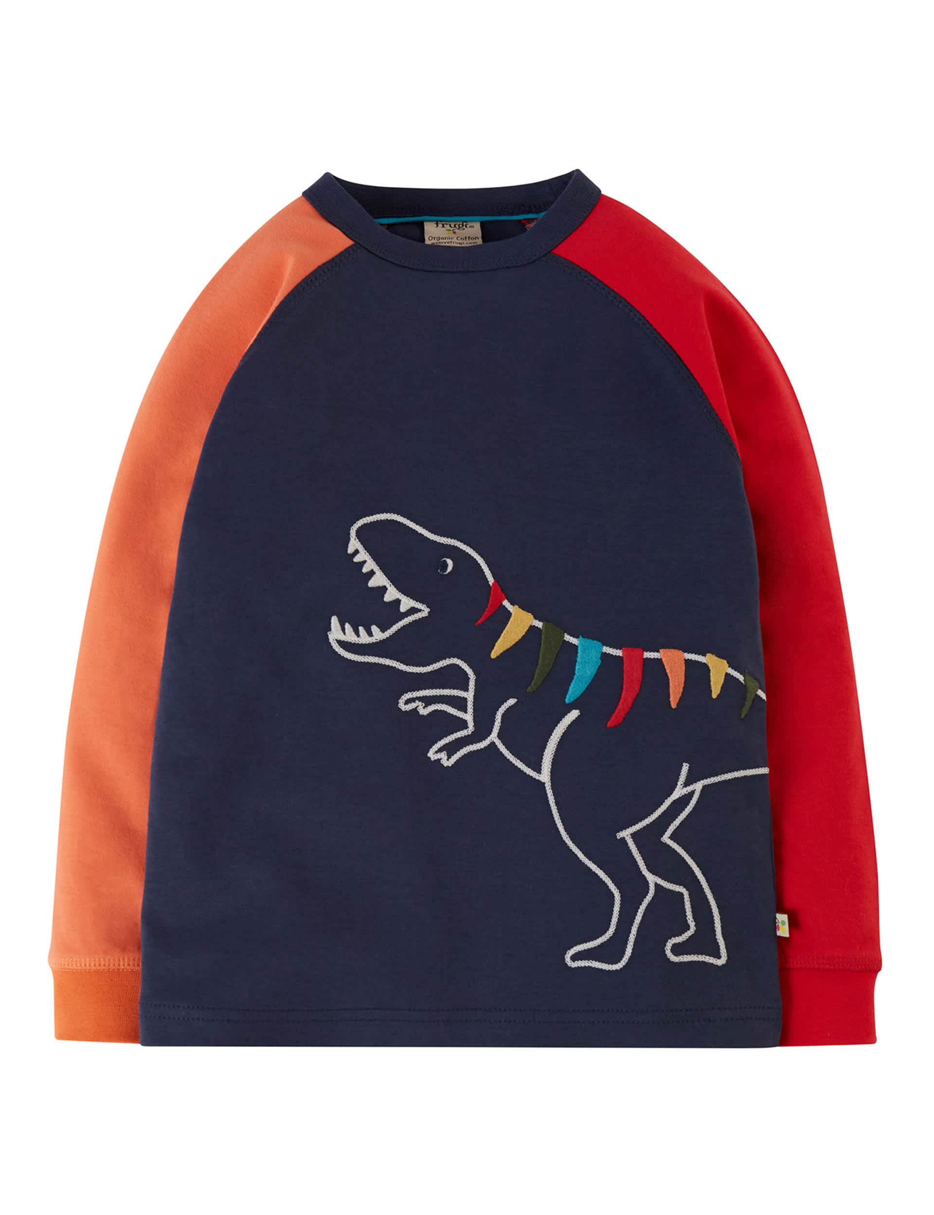 Frugi Boys Organic Cotton Dinosaur T-Shirt (1.5-8 Yrs) - 5-6 Y - Navy, Navy