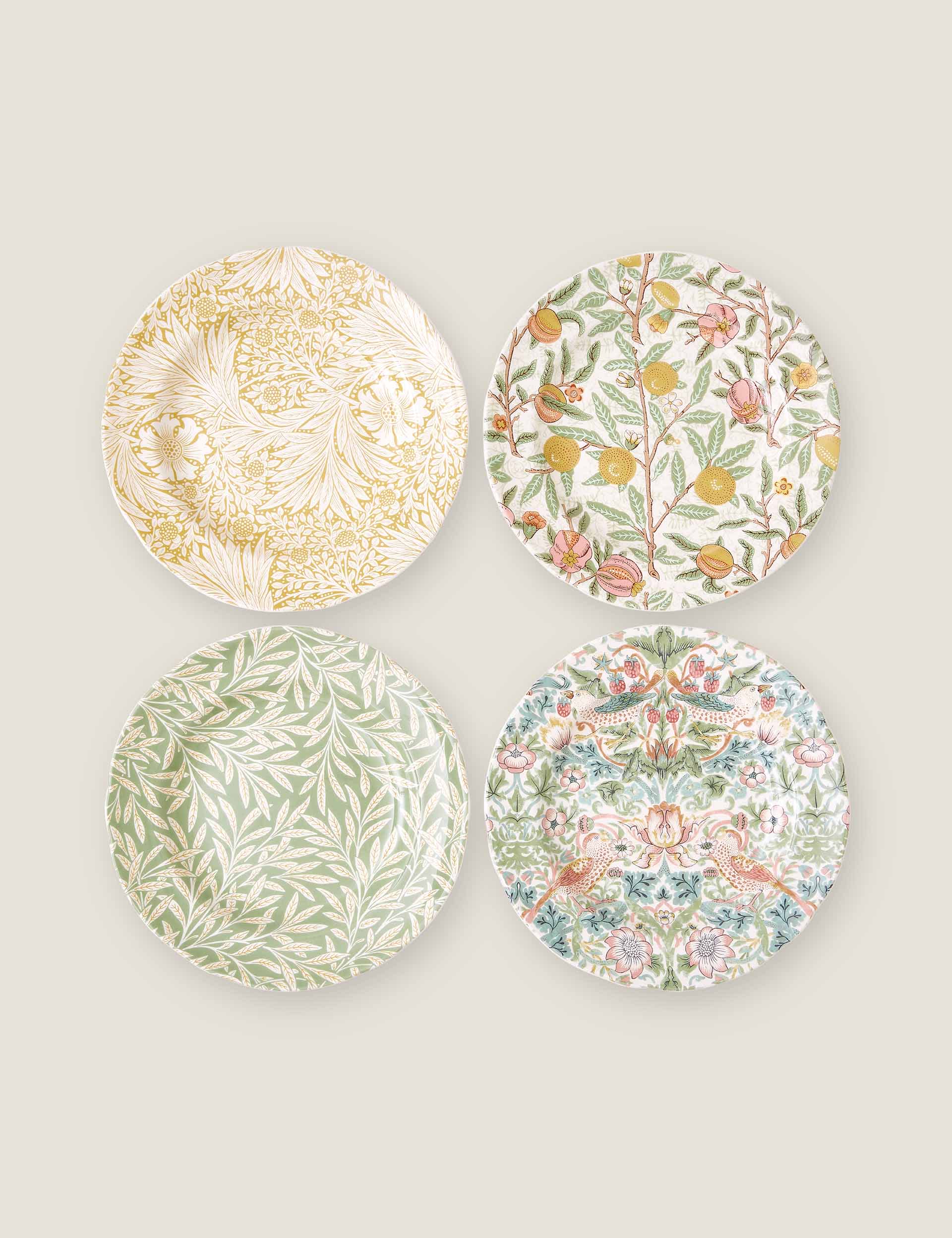 Morris & Co Set of 4 Patterned Side Plates - Multi, Multi