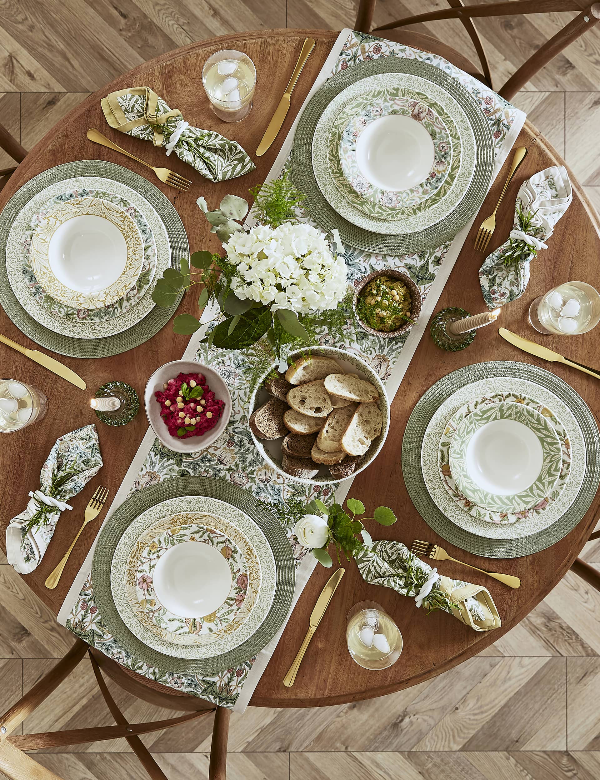 Morris & Co 12 Piece Patterned Dinner Set - Multi, Multi