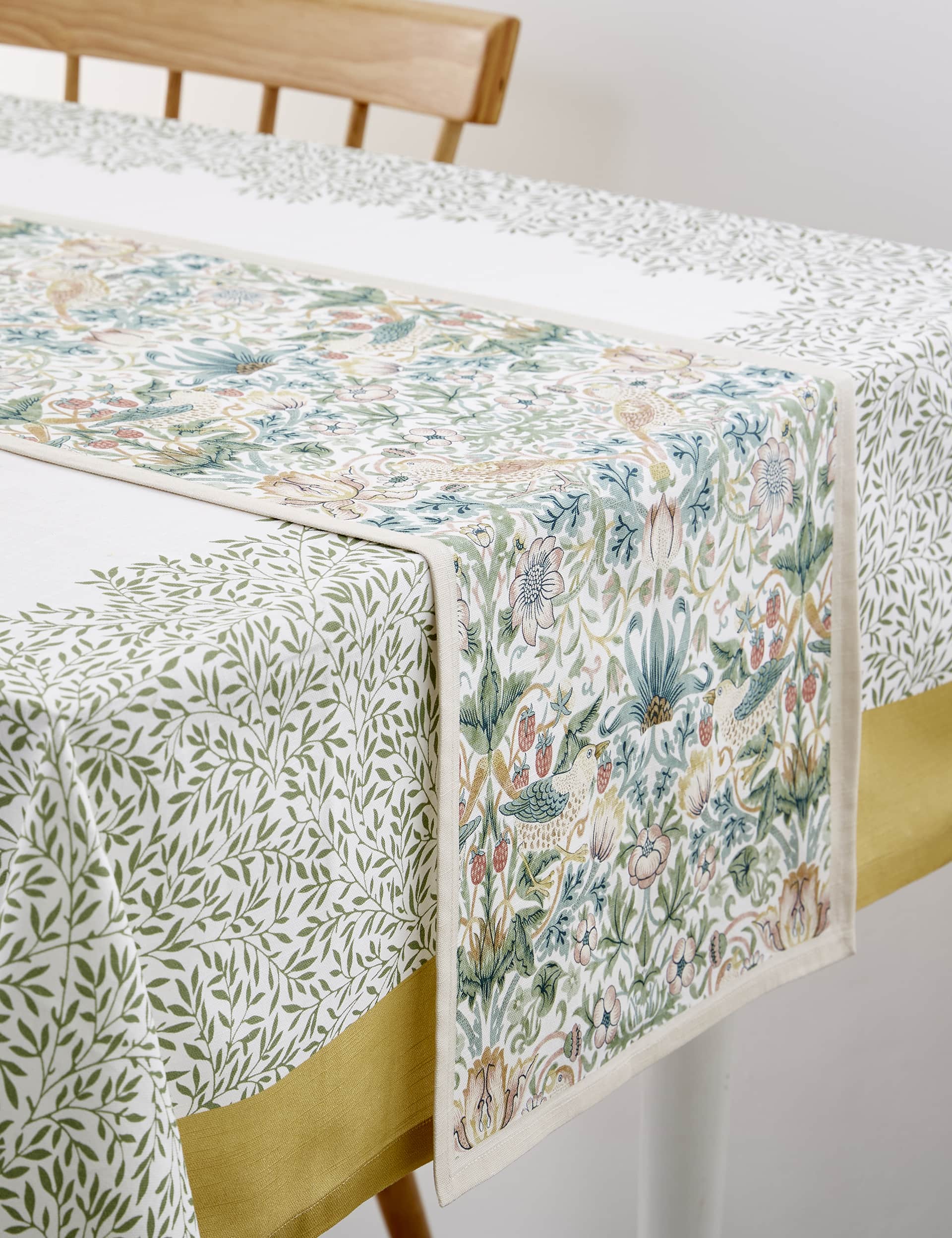 Morris & Co Strawberry Thief Pure Cotton Table Runner
