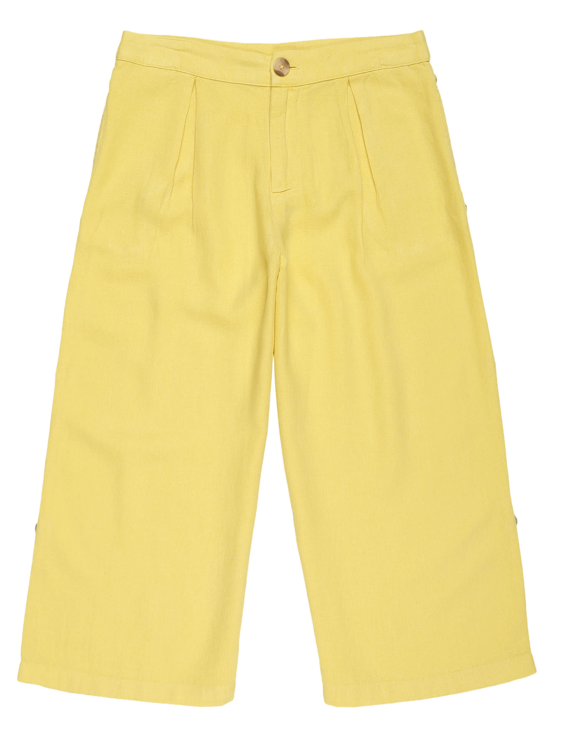 M&S Girls Linen Culottes - 6-7 Y - Sunshine, Sunshine