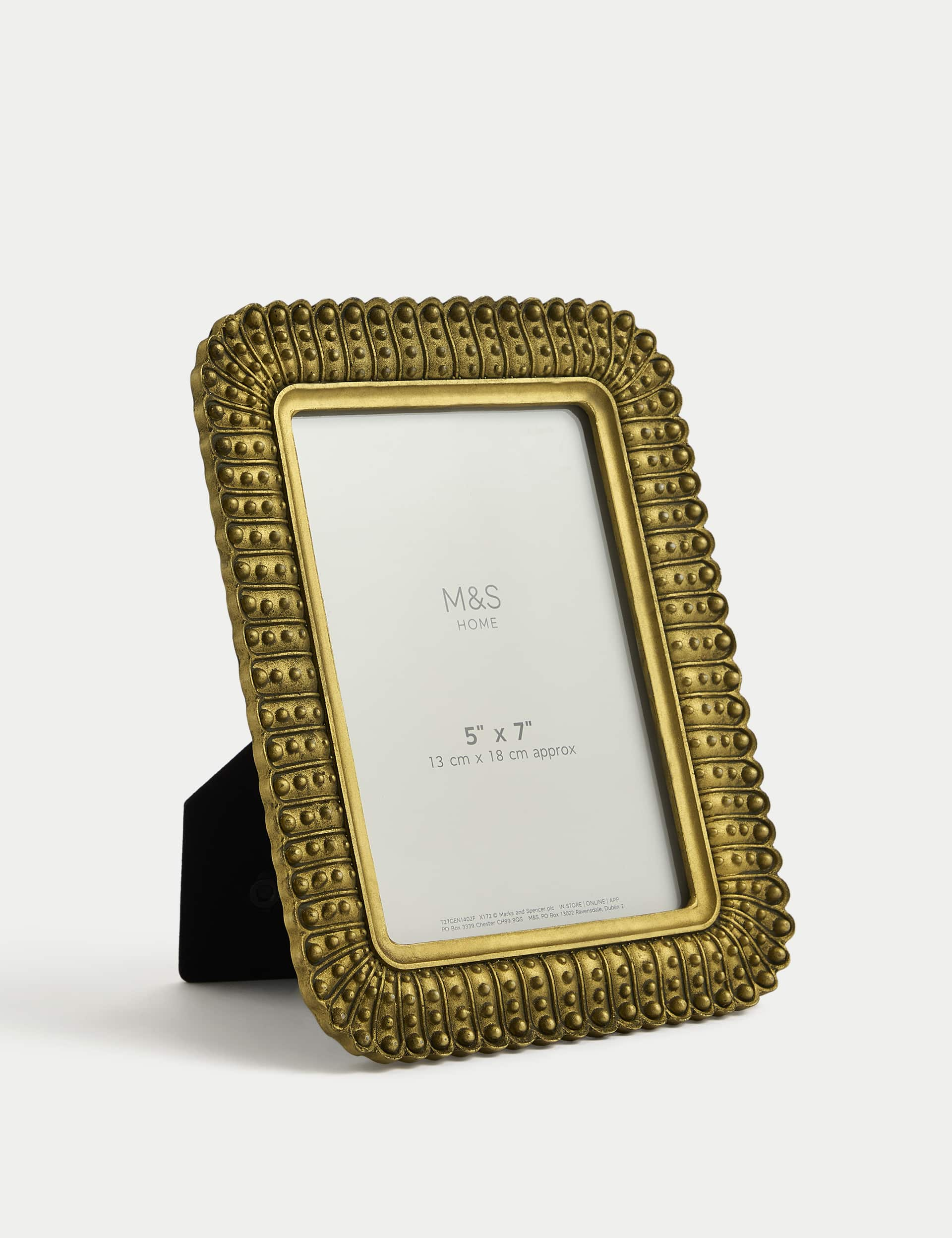 M&S Vintage Resin Photo Frame 5x7 inch - Gold, Gold