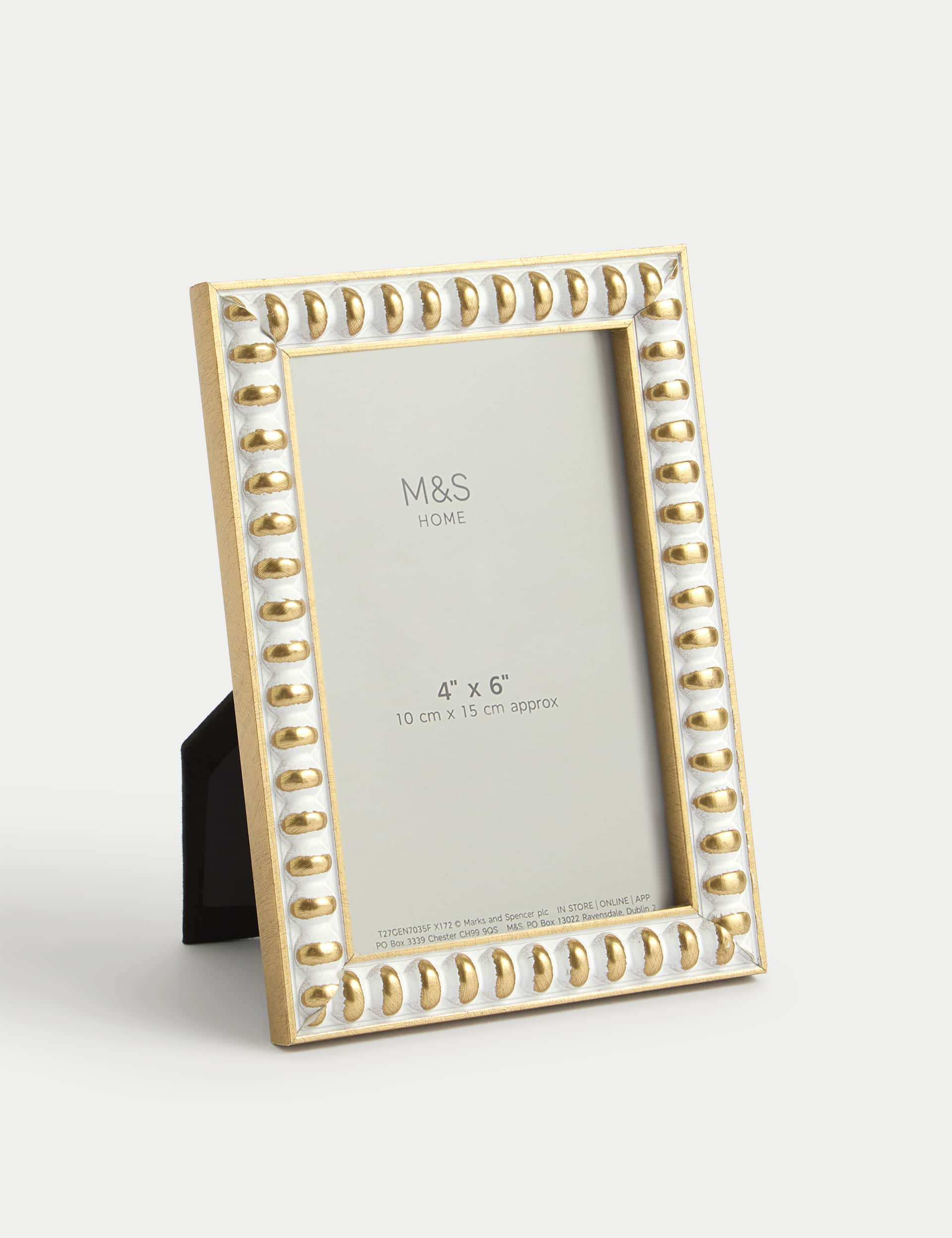 M&S Bobble Gold Trim Photo Frame 4x6 inch, Gold