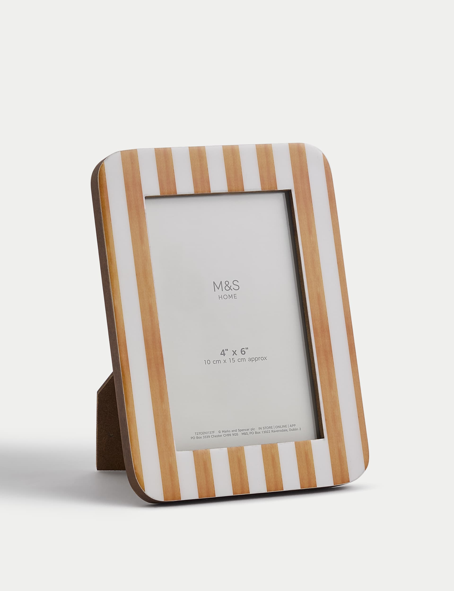 M&S Striped Photo Frame 4x6 Inch - Ochre, Ochre