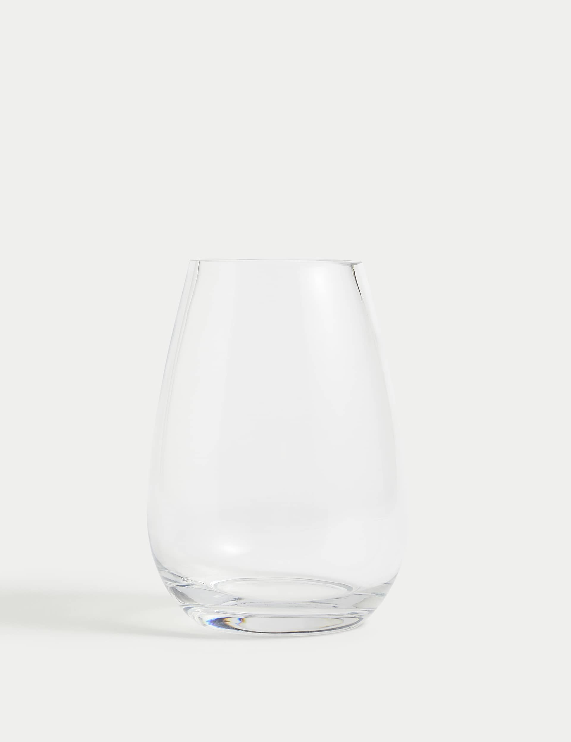 M&S Collection Medium Teardrop Vase - Clear, Clear