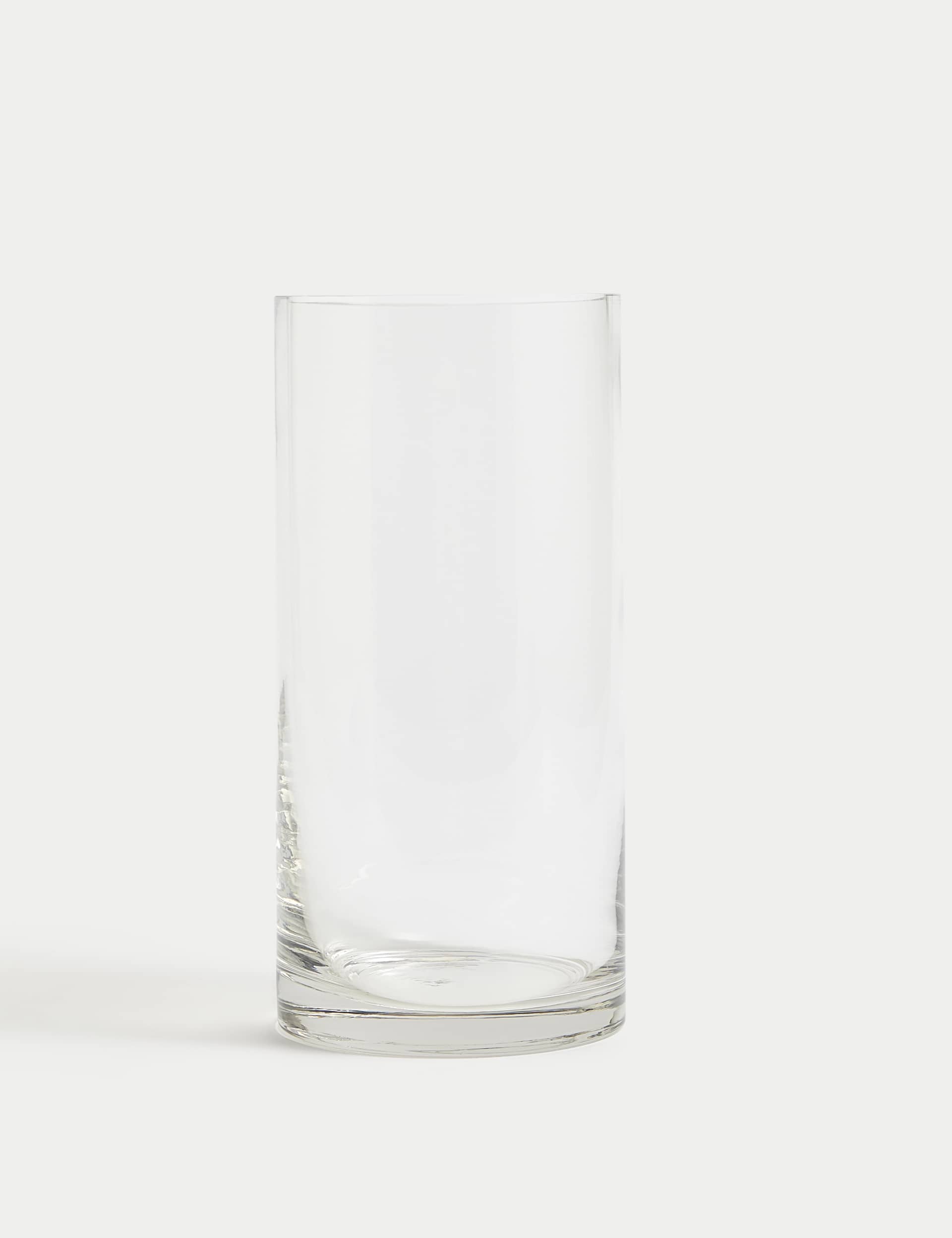 M&S Collection Medium Cylinder Vase - Clear, Clear