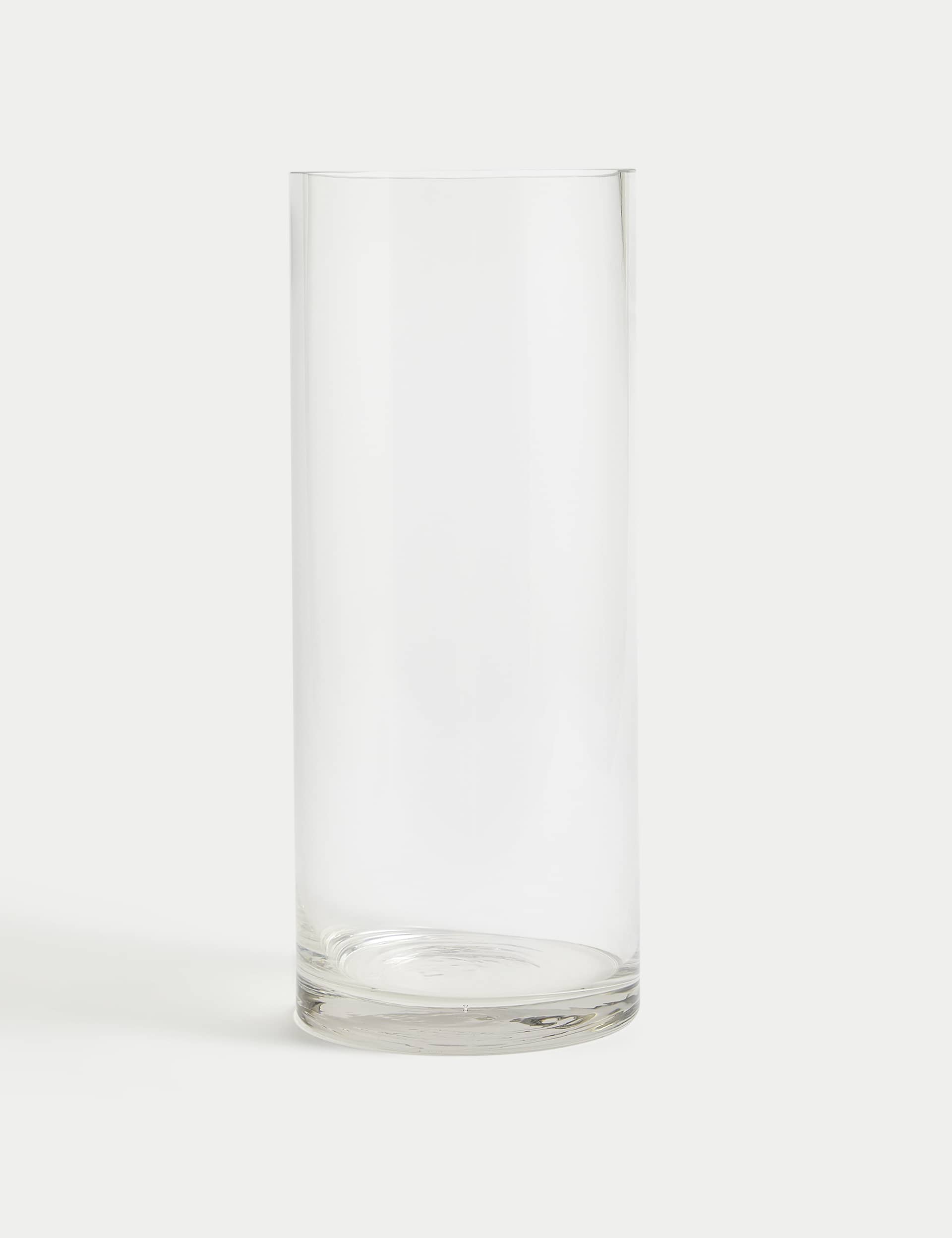 M&S Collection Large Cylinder Vase - Clear, Clear