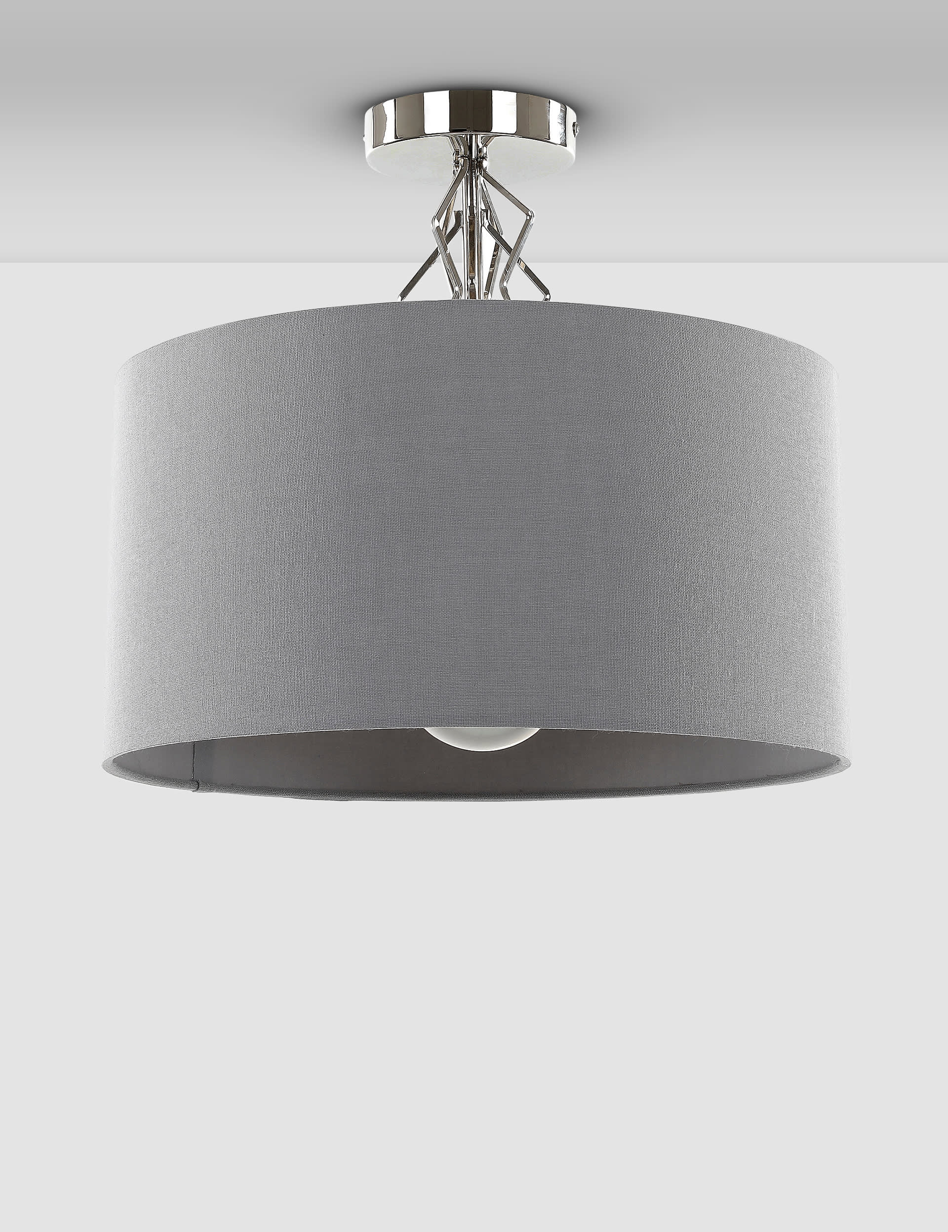 M&S Sophia Flush Ceiling Light - Grey, Grey