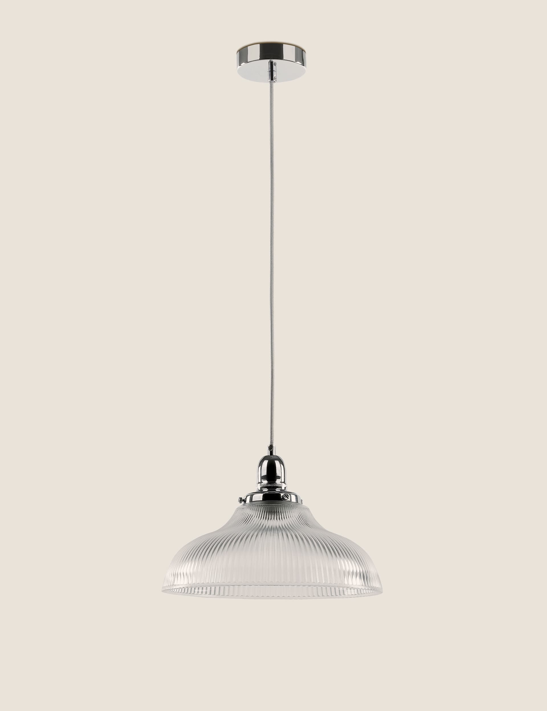 M&S Florence Single Pendant Light - Silver, Silver,Antique Brass