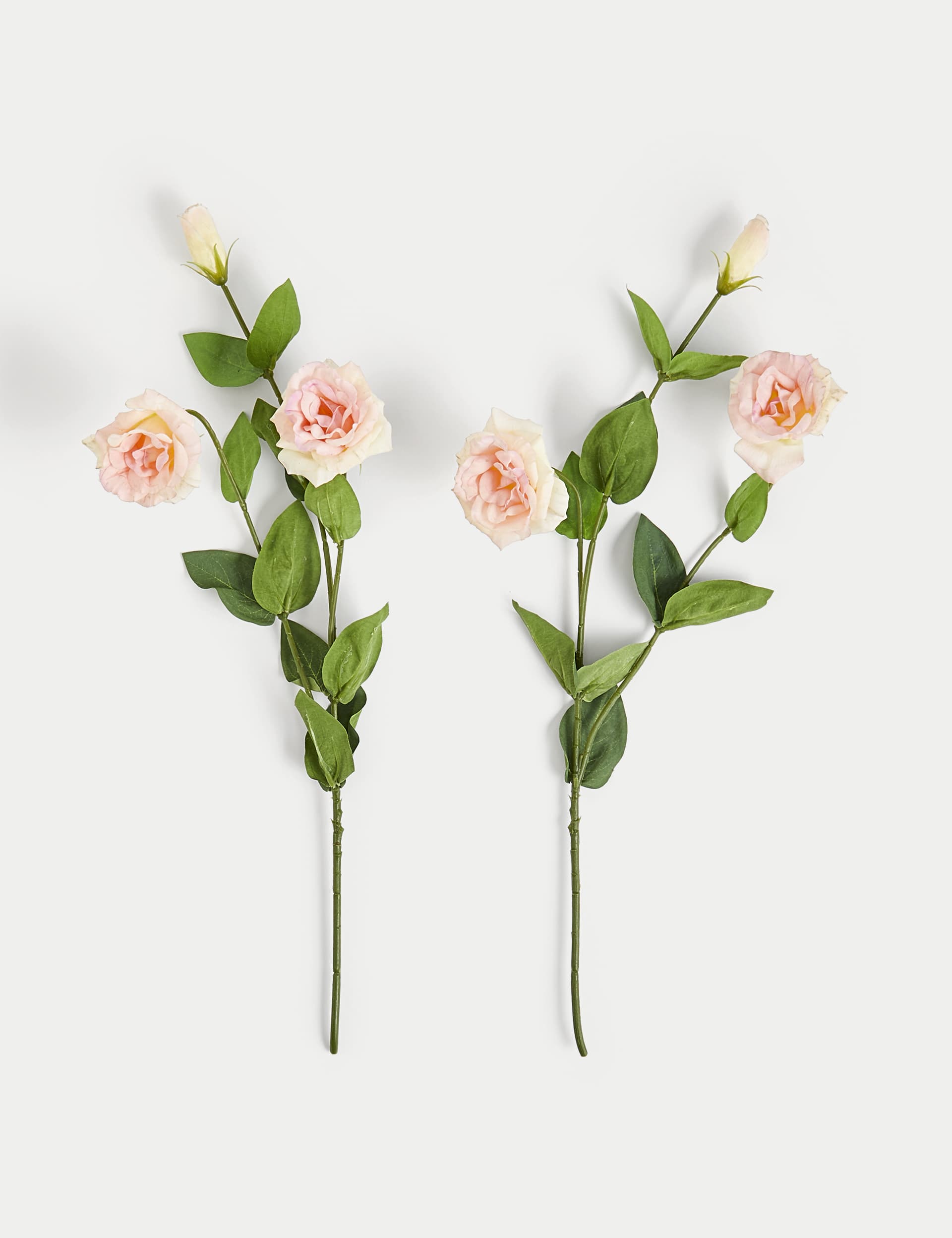 Moss & Sweetpea Set of 2 Artificial Real Touch Lisianthus Stems - Pink, Pink