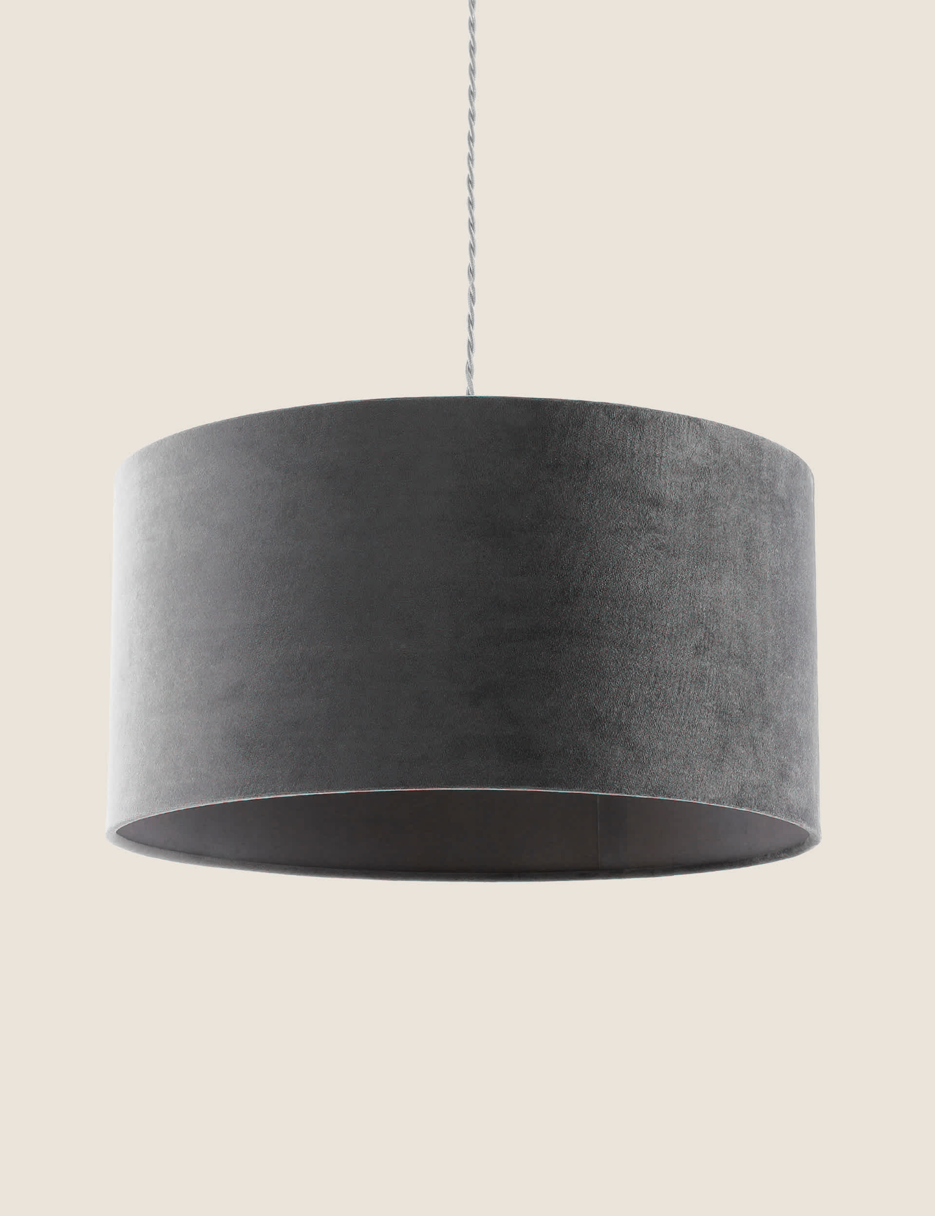 M&S Collection Velvet Oversized Ceiling Lamp Shade - Grey, Teal,Duck Egg,Ivory,Blush,Grey