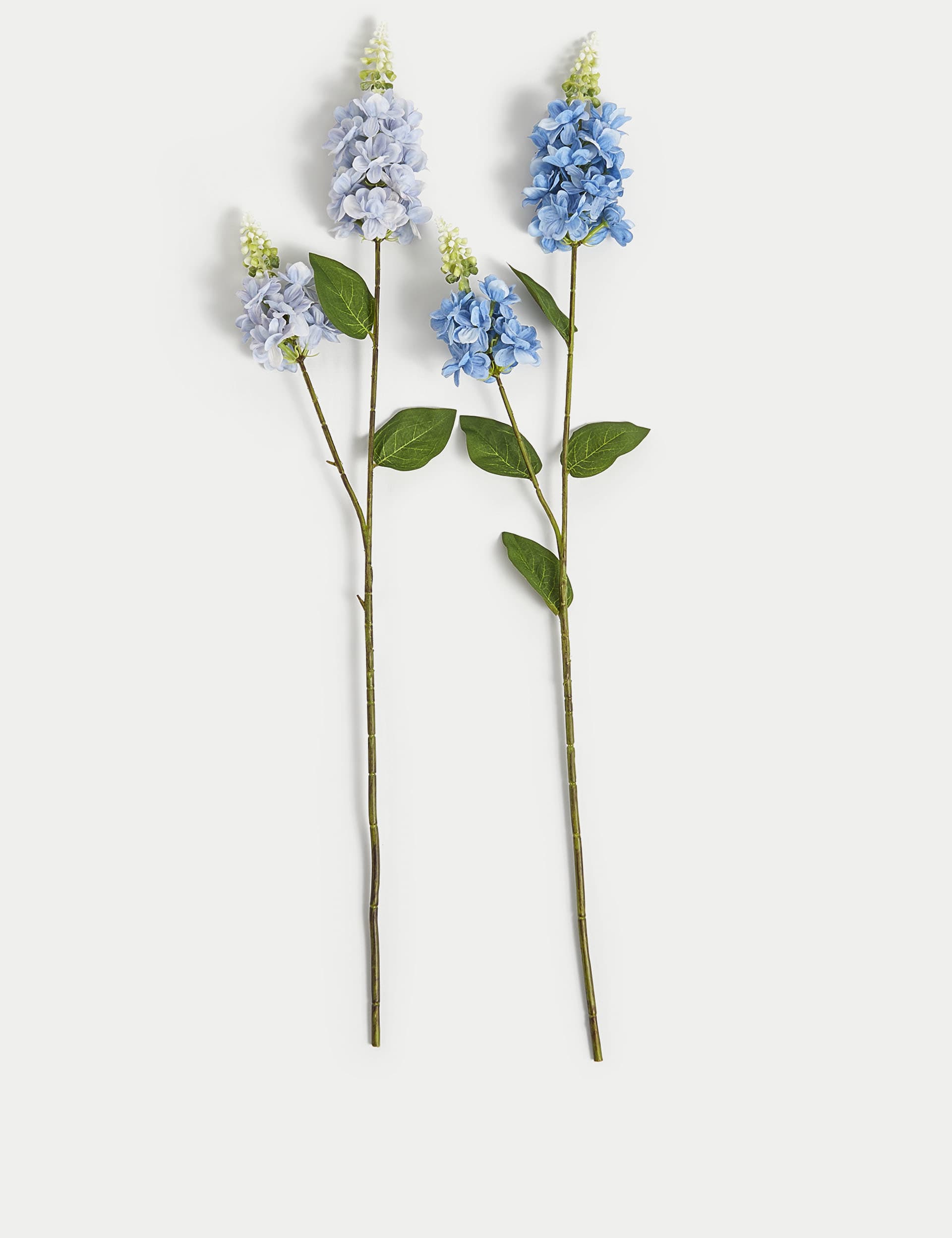 Moss & Sweetpea Set of 2 Artificial Delphinium Single Stems - Blue, Blue