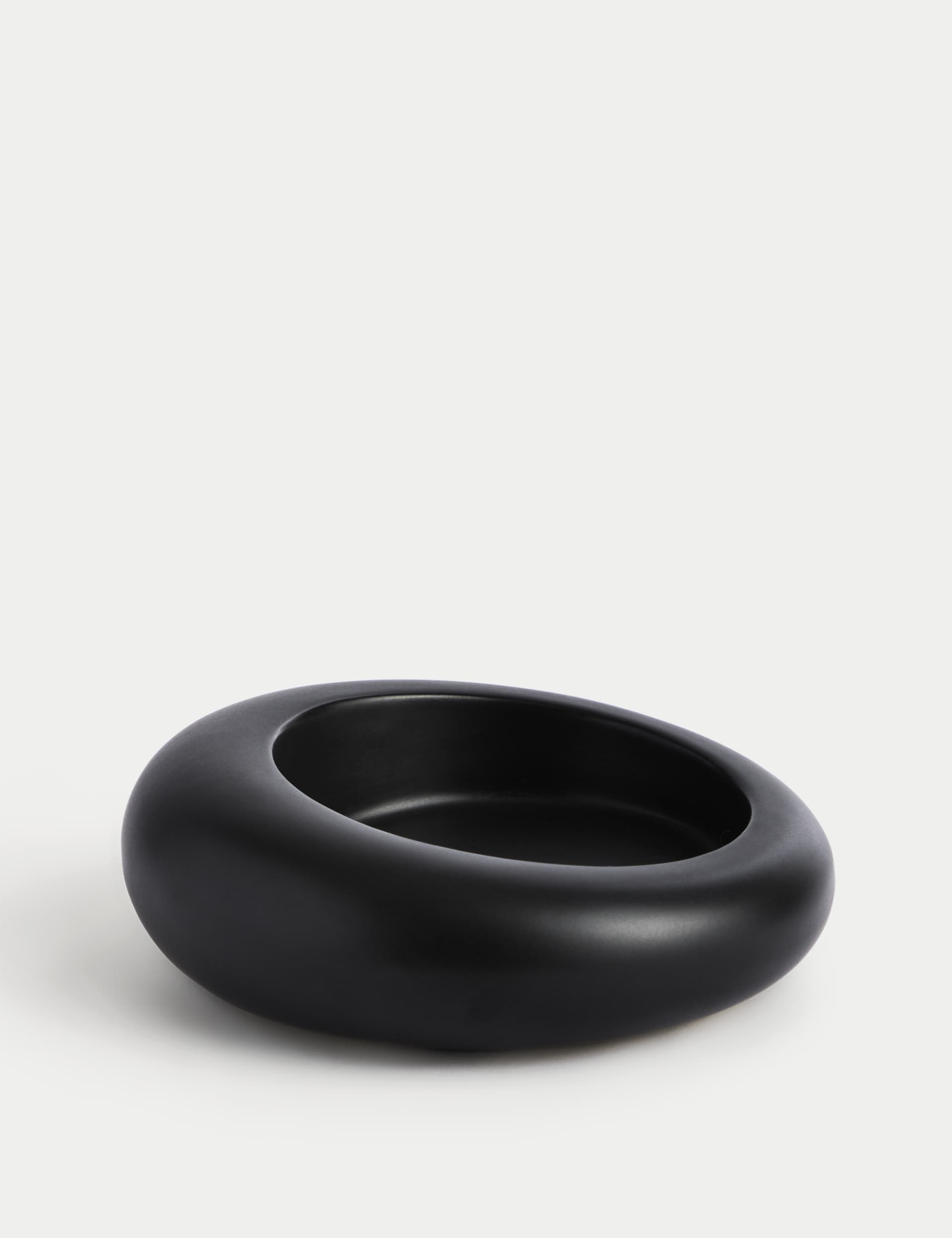 M&S X Kelly Hoppen Curved Pillar Candle Holder - Black, Black,White