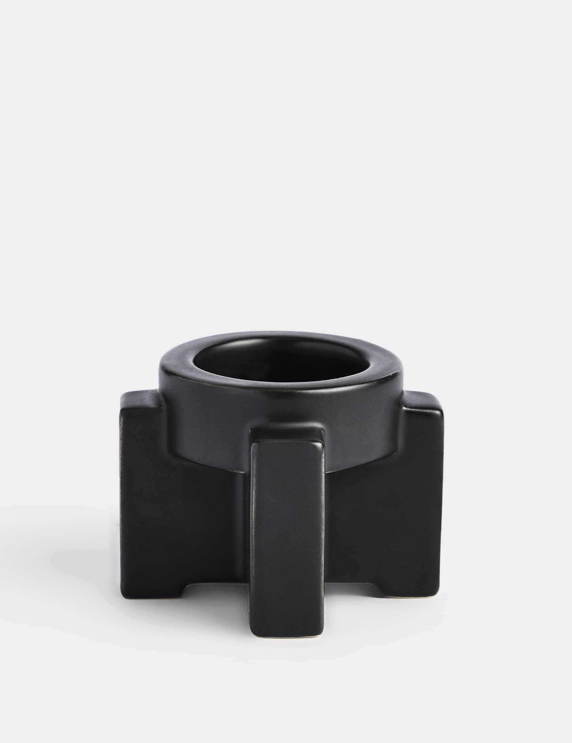 M&S X Kelly Hoppen Four Point Ceramic Tealight Holder - Black, Black