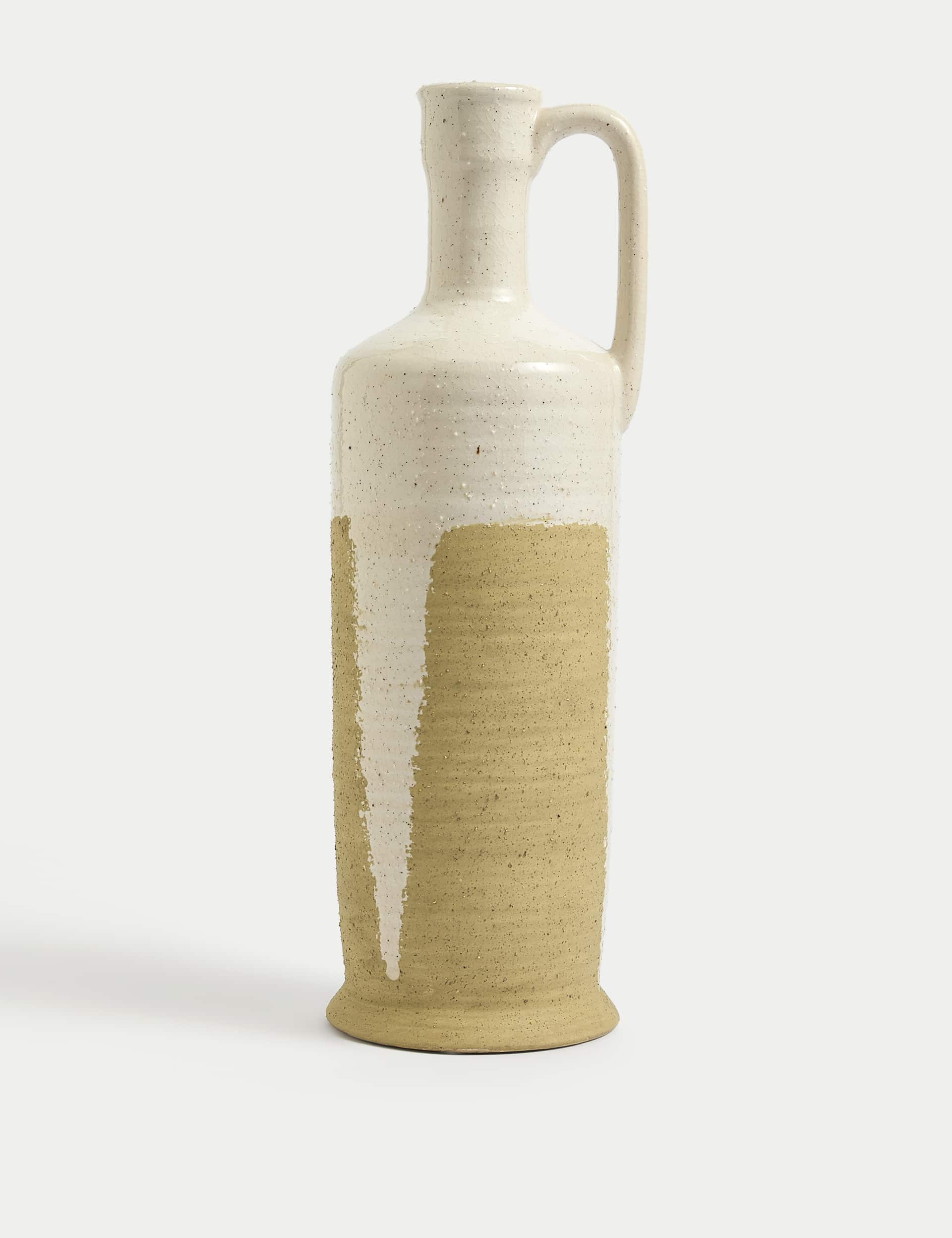 M&S Tall Crackle Glaze Jug - Neutral, Multi,Neutral