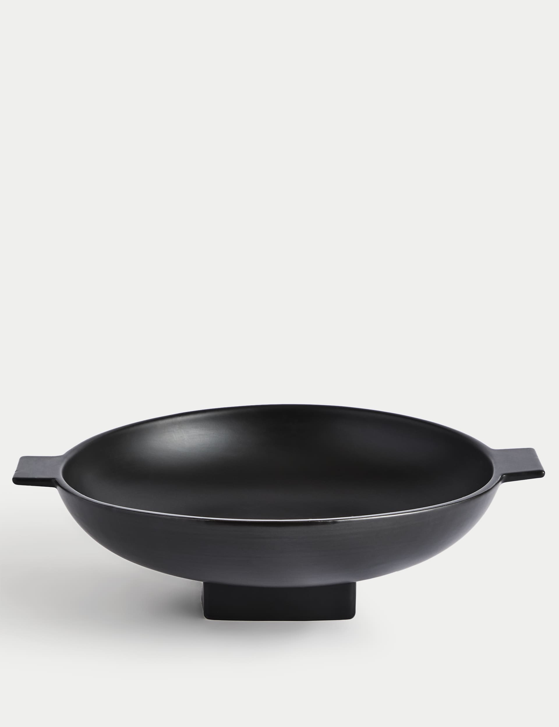 M&S X Kelly Hoppen Low Bowl Vessel - Black, Black