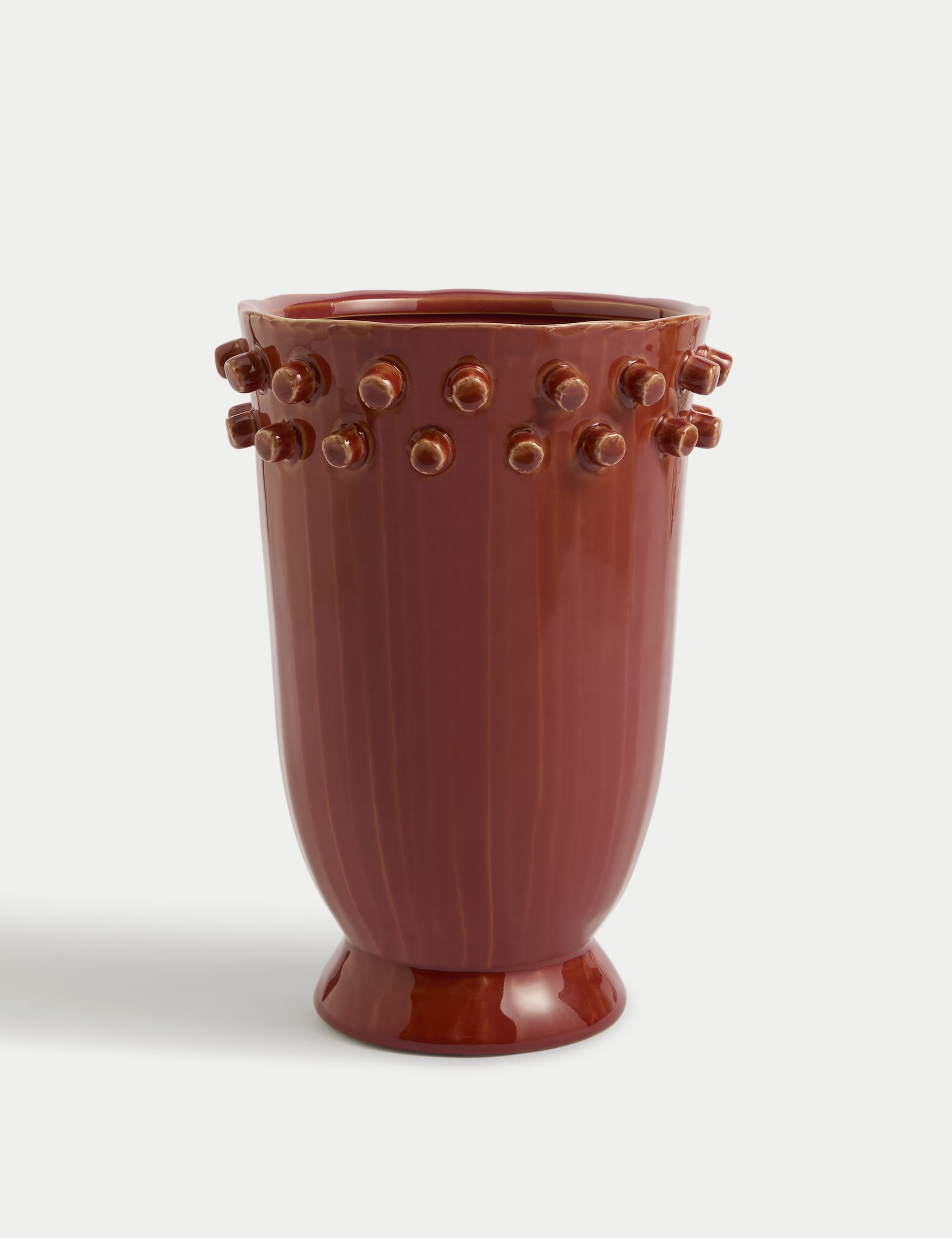 M&S Large Reactive Glaze Vase - Rust, Rust