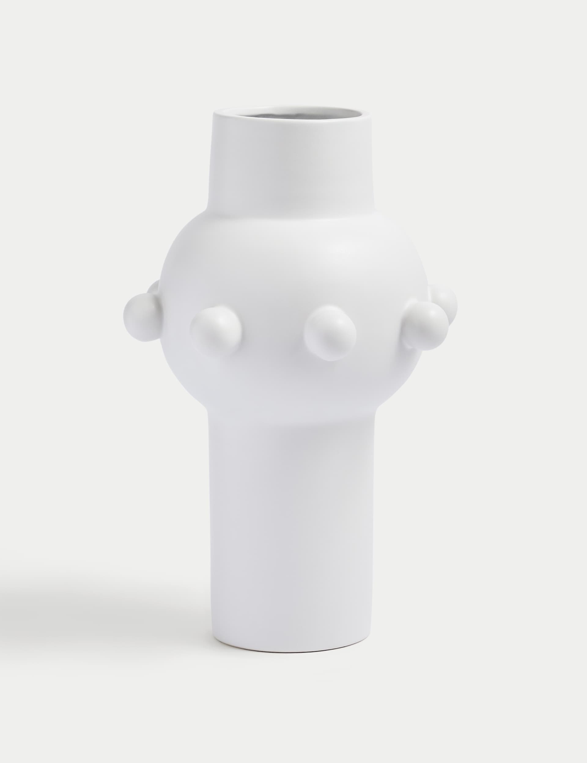 M&S X Kelly Hoppen Bobble Edge Vase - White, White