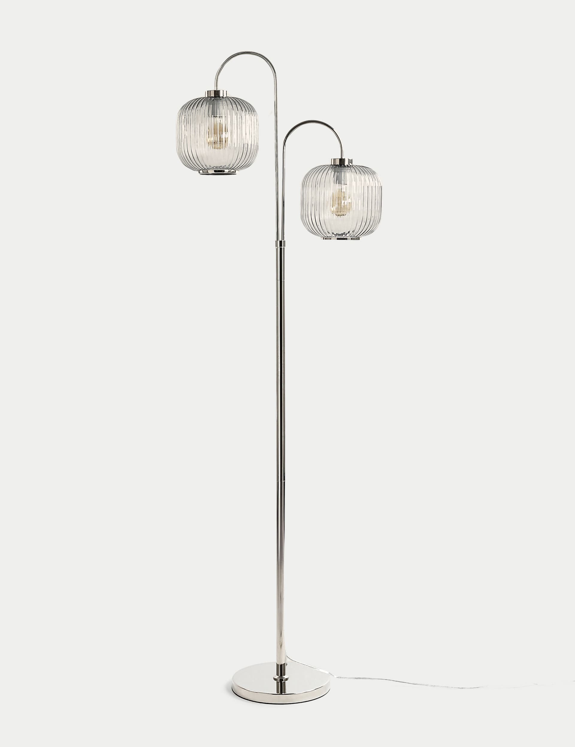 M&S Amelia Ridged Floor Lamp - Clear, Clear