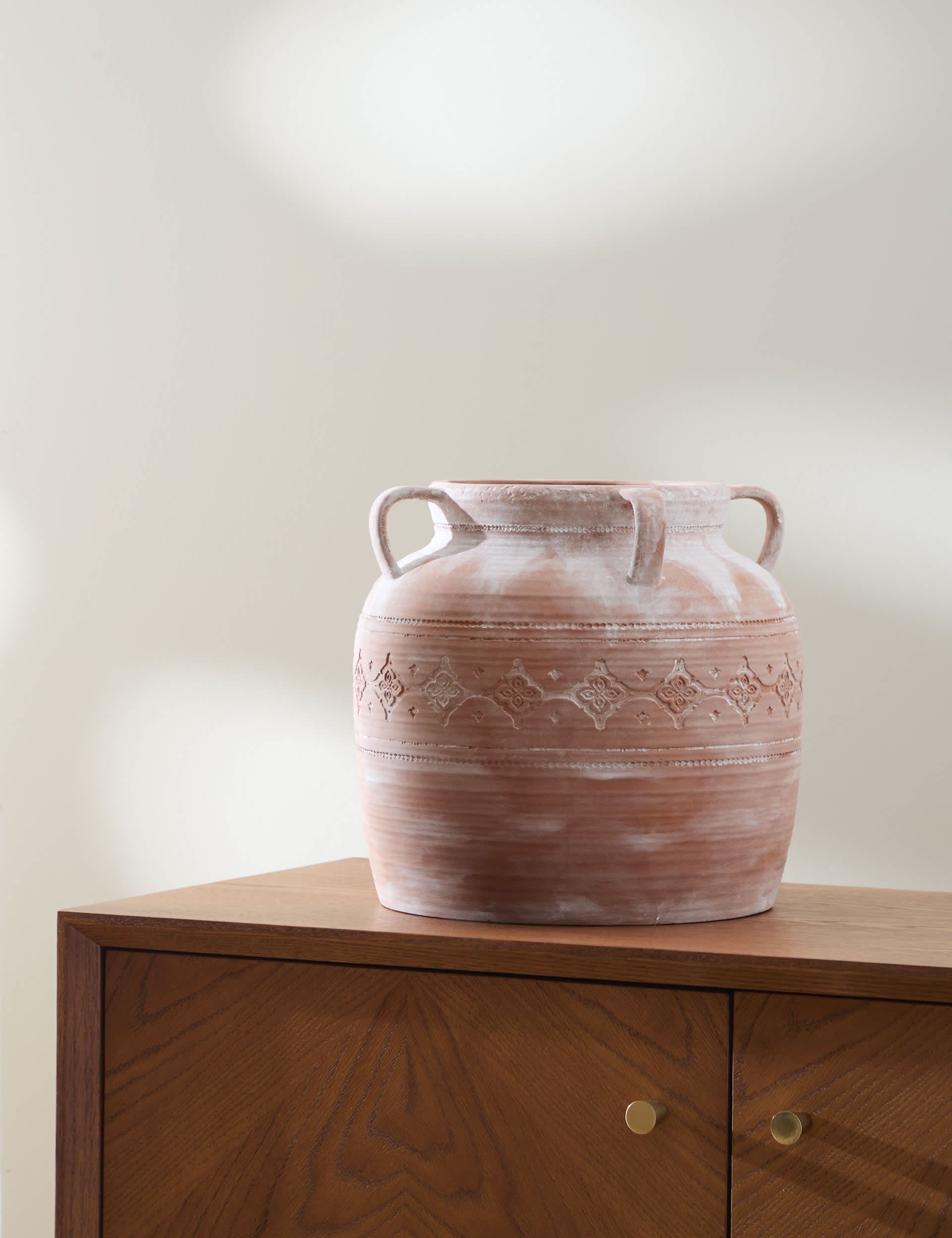 M&S X Fired Earth Large Terracotta Urn Vase, Terracotta