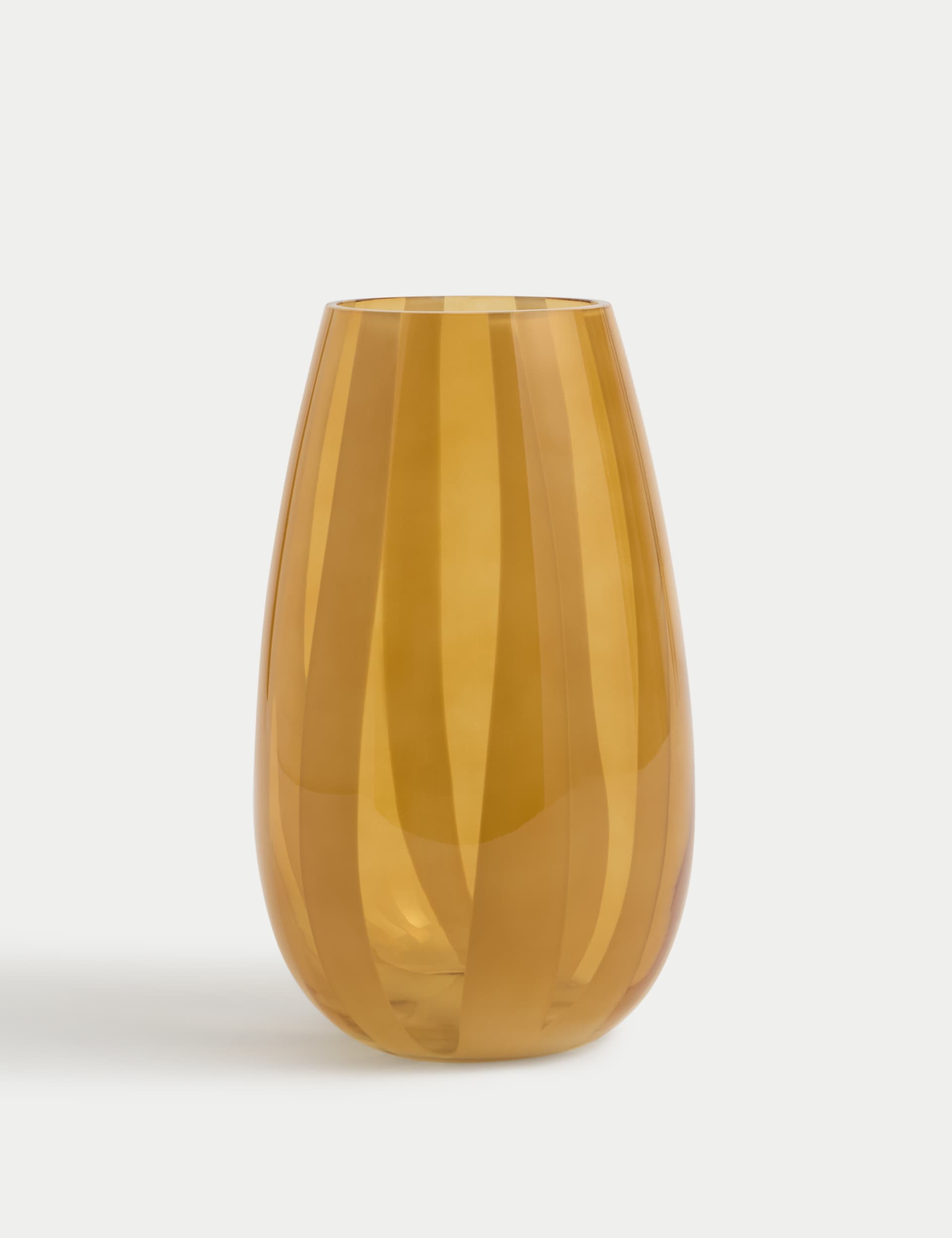 M&S Striped Vase - Yellow, Yellow