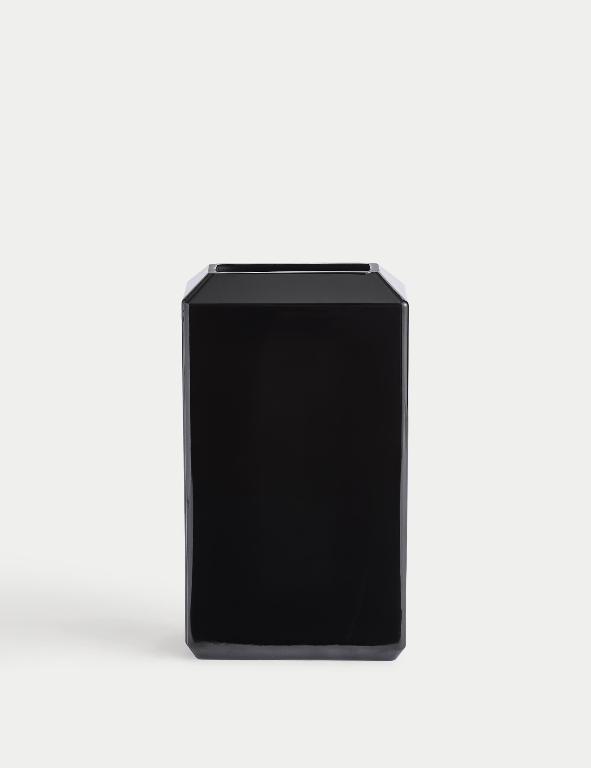 M&S X Kelly Hoppen Angular Glass Vase - Black, Black