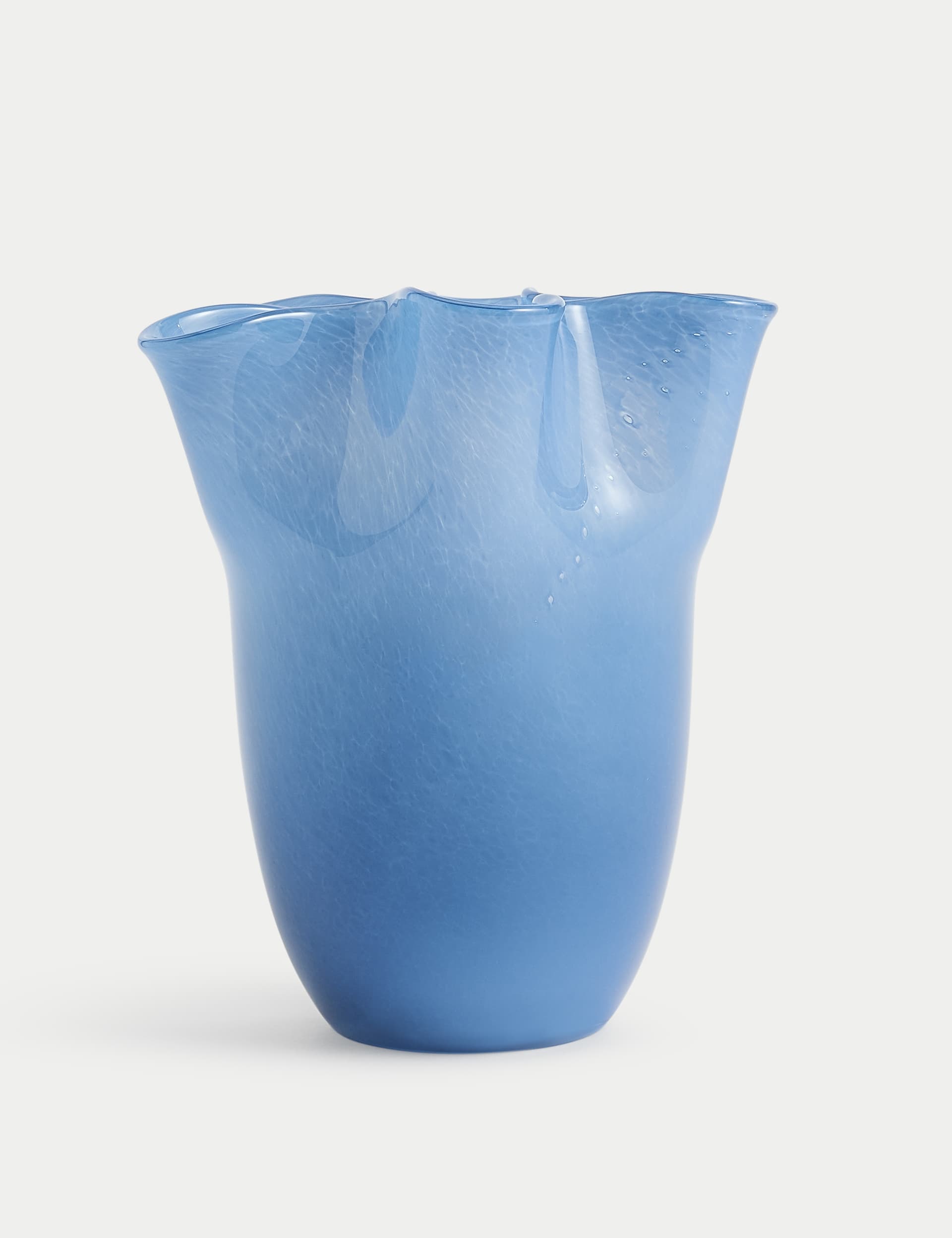 M&S Medium Handkerchief Vase - Blue, Blue,Clear