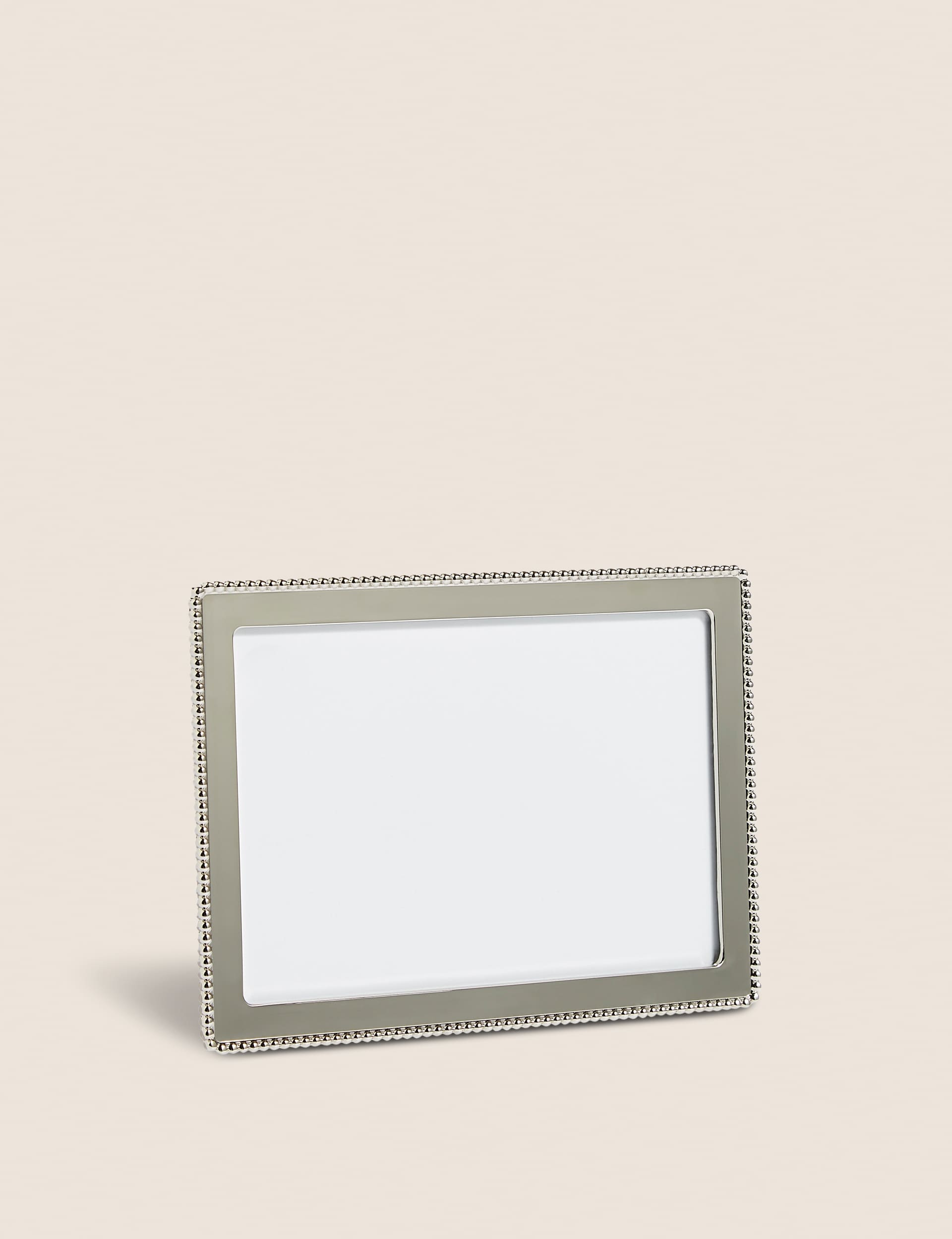 M&S Collection Emelie Beaded Photo Frame 4x6 inch - Silver, Silver