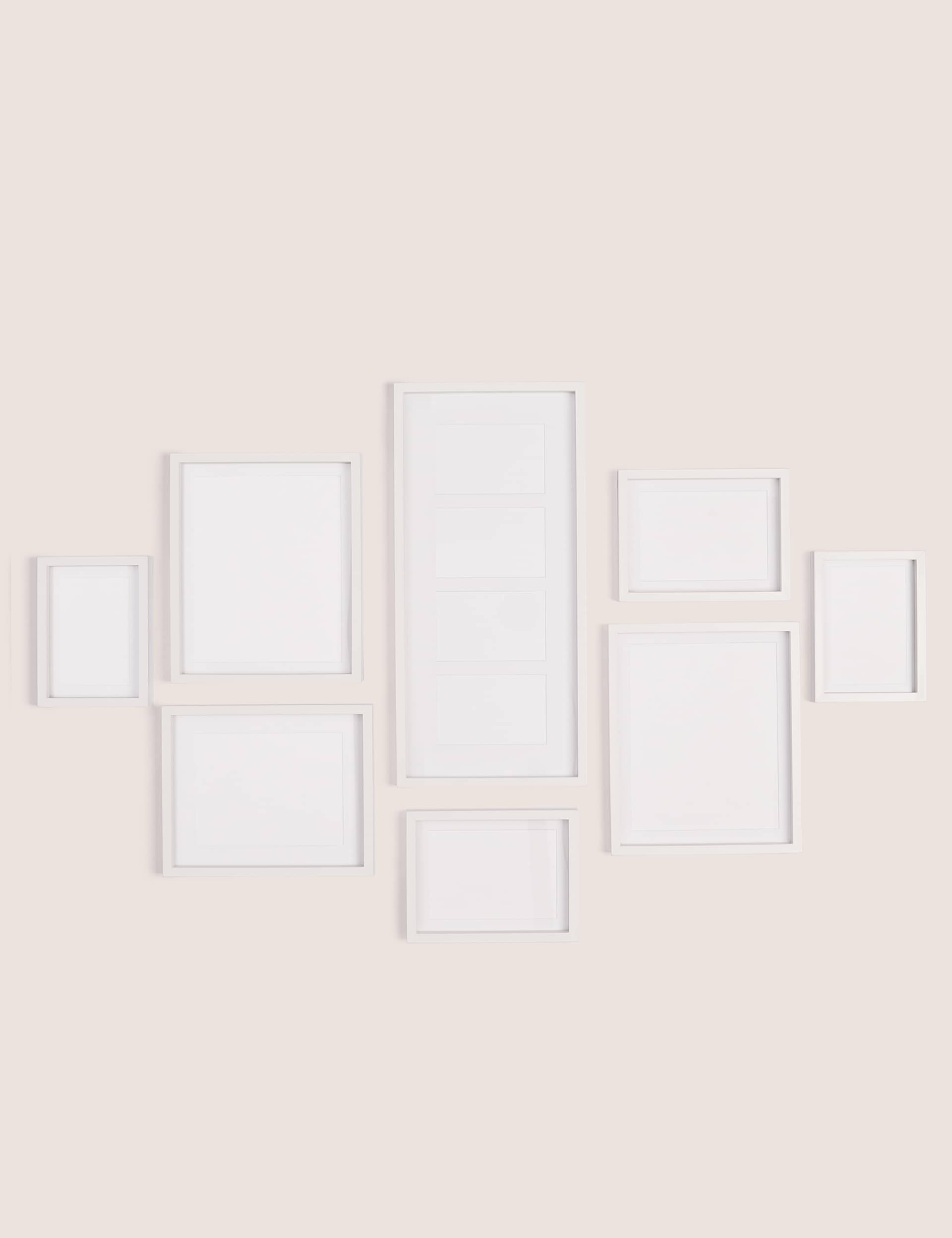 M&S Set of 8 Gallery Frames - White, Black,White