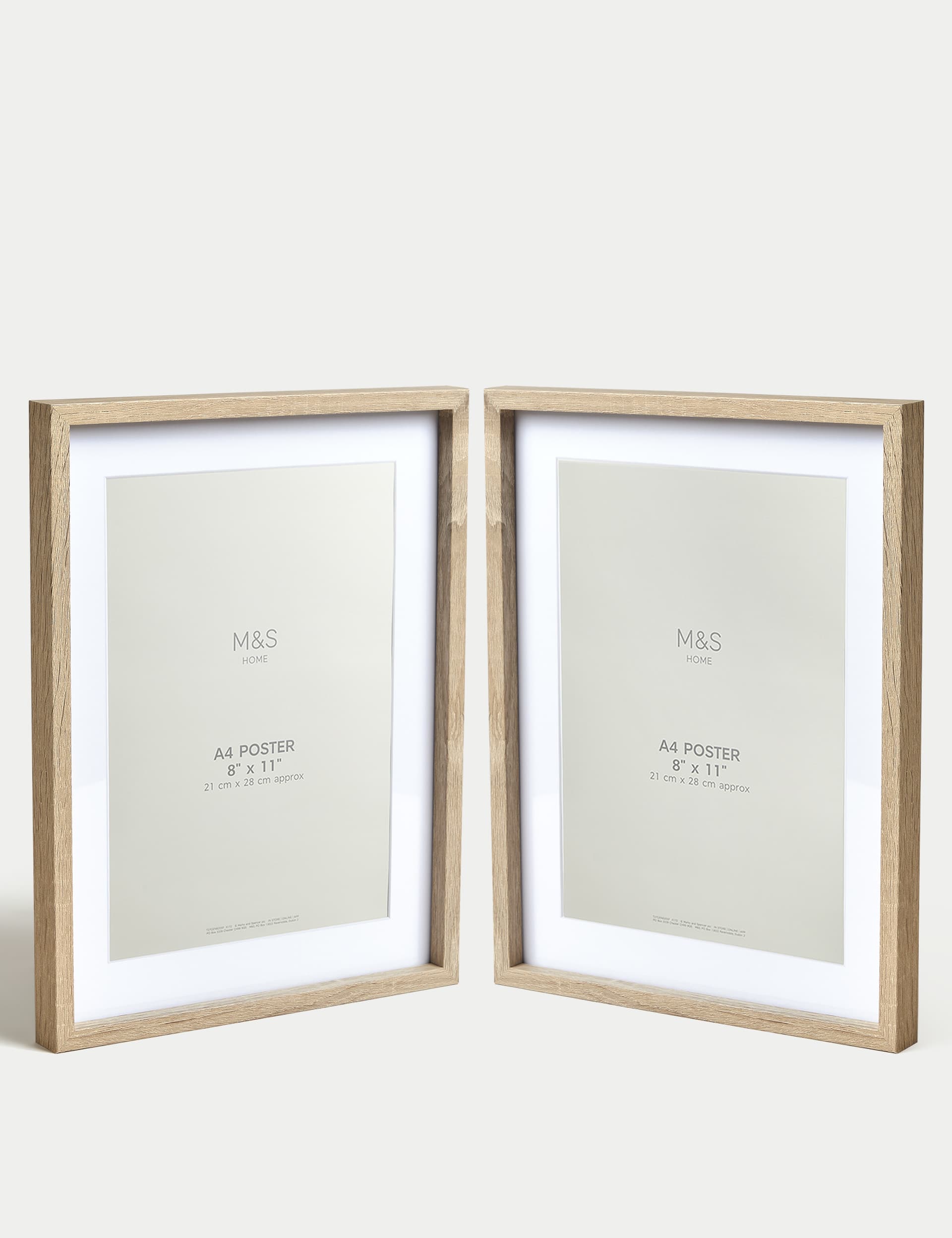 M&S Set of 2 Photo Frames A4 - Natural Mix, White,Natural Mix,Grey,Black,Dark Brown Mix