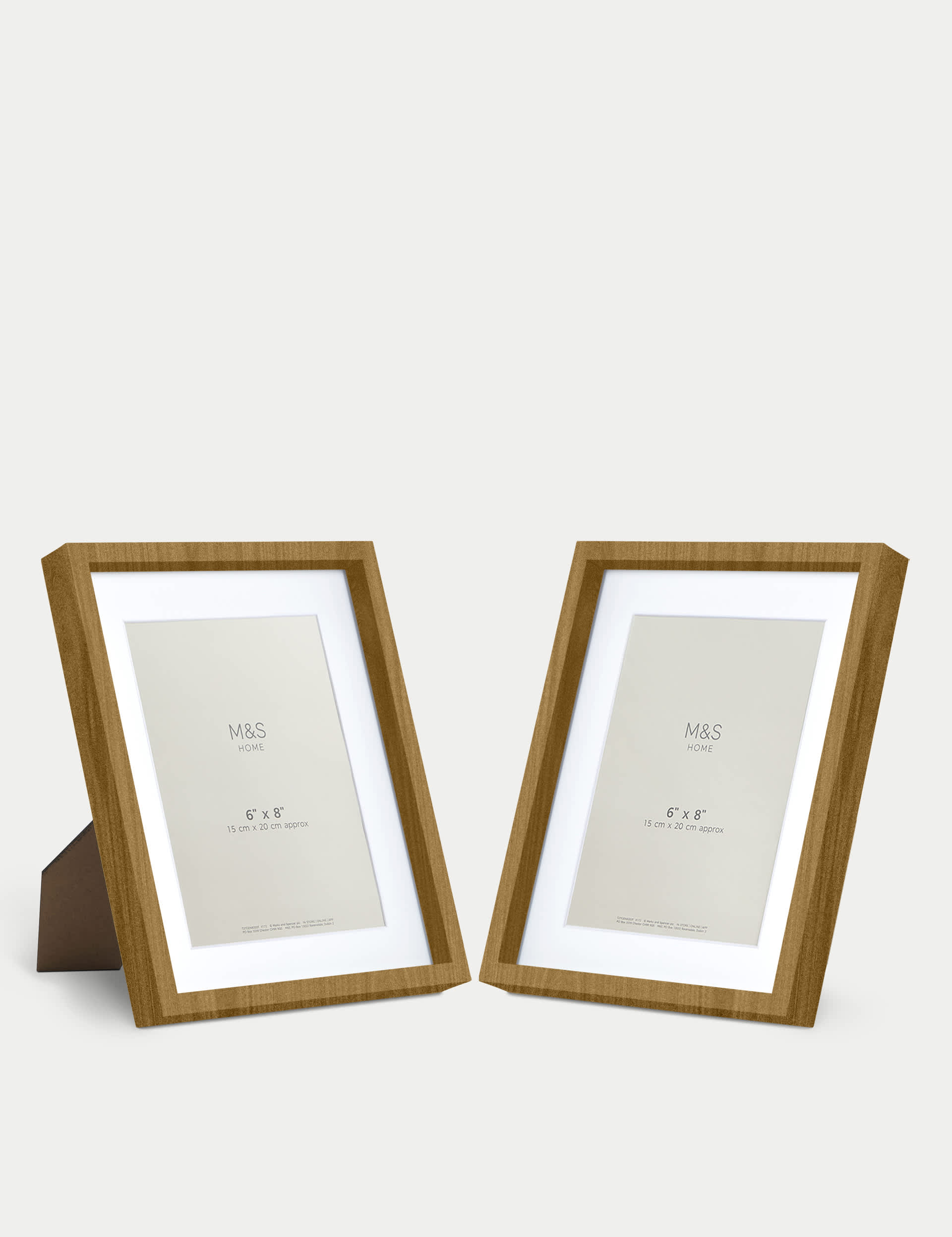 M&S Collection Set of 2 Photo Frames 6x8 Inch - Natural Mix, Grey,Dark Brown Mix,Black,White,Natural