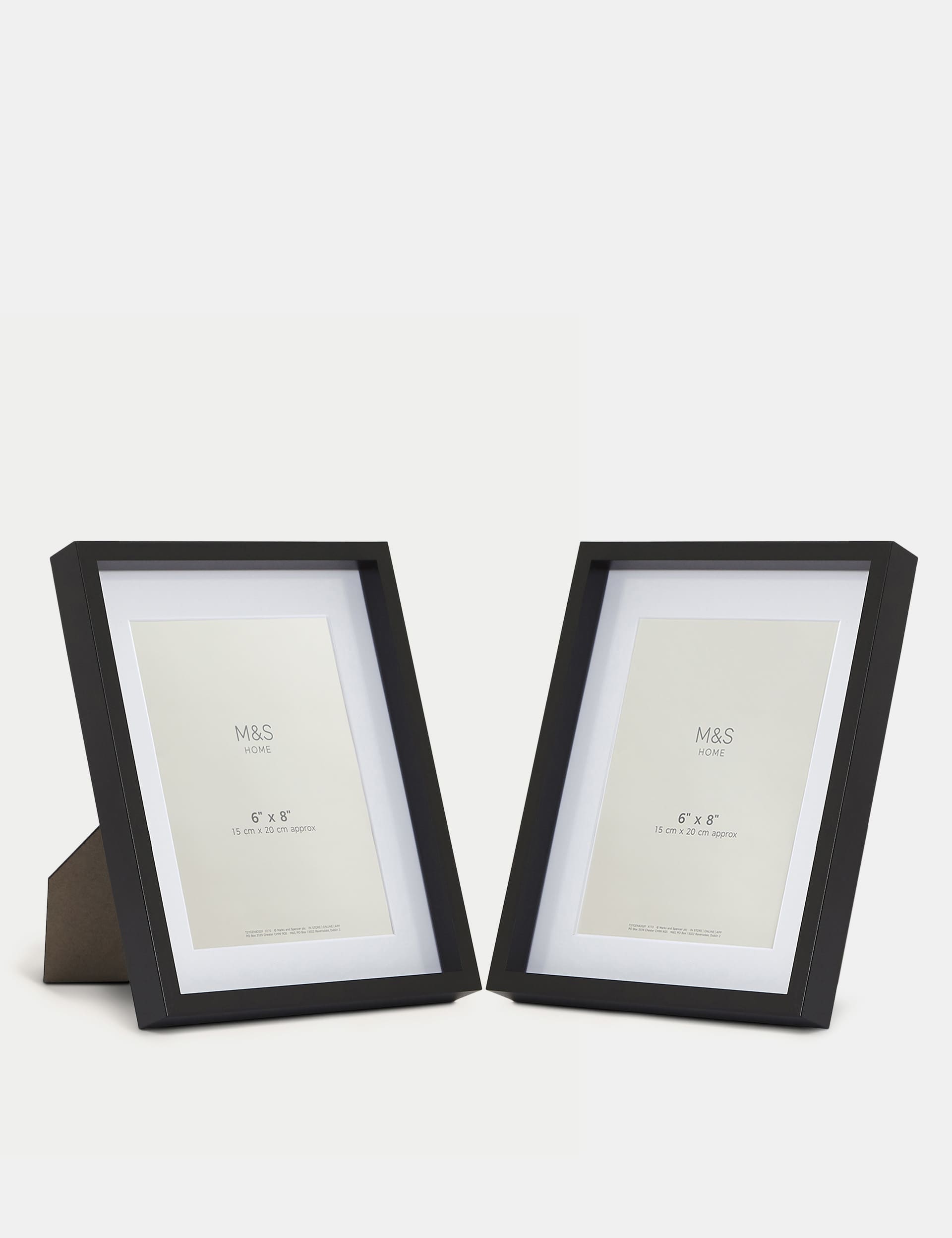 M&S Set of 2 Photo Frames 6x8 Inch - Black, Grey,Black,White,Natural Mix,Dark Brown Mix