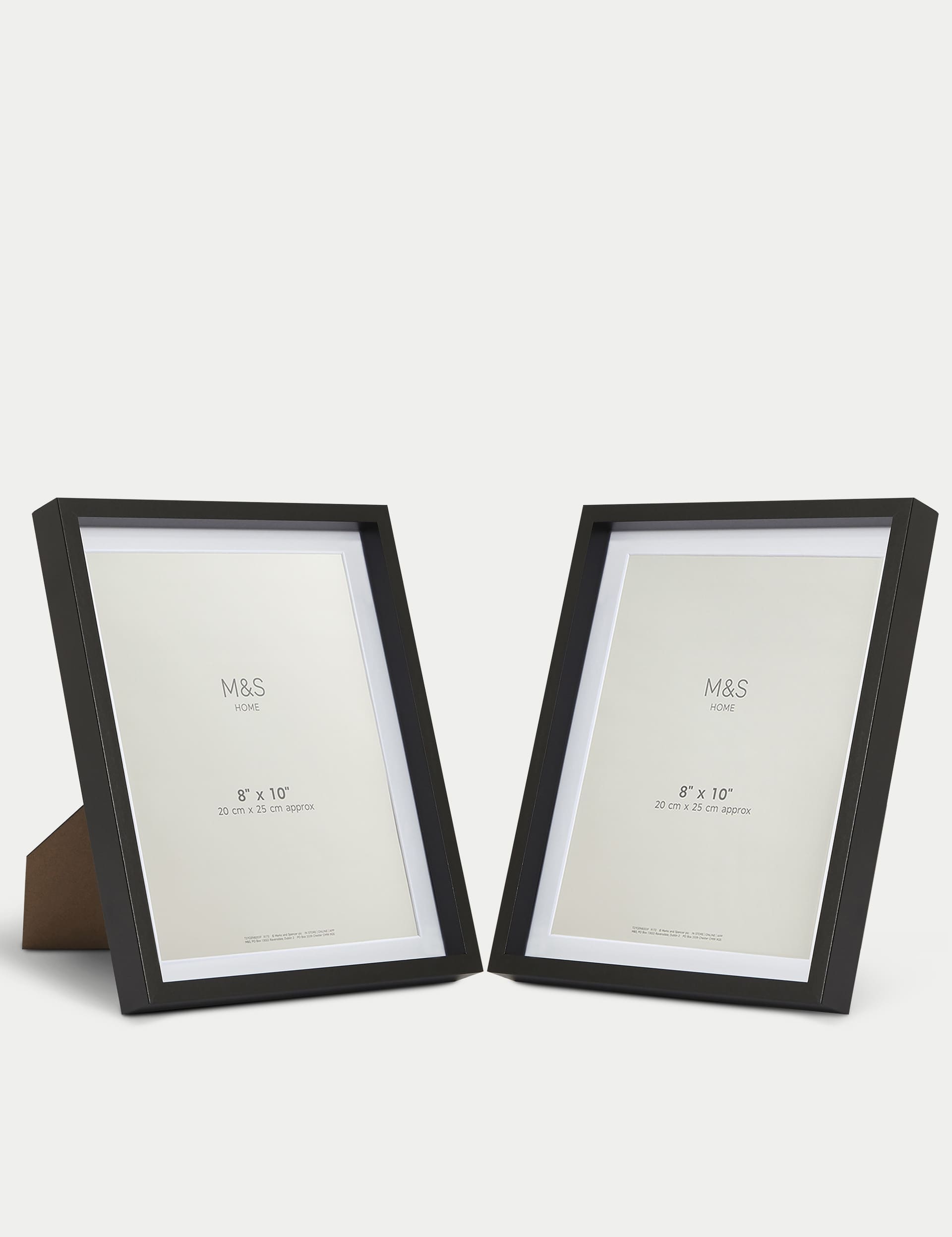 M&S Set of 2 Photo Frames 8x10 Inch - Black, Black,Grey,White,Dark Brown Mix,Natural Mix