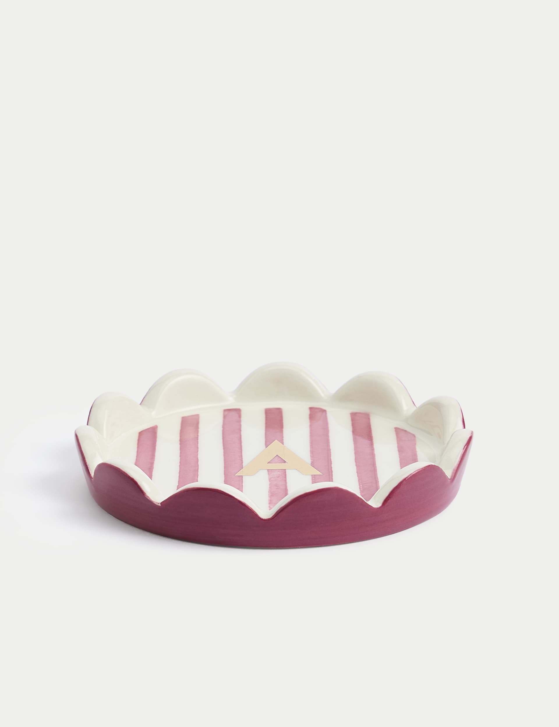 M&S Alphabet Striped Trinket Tray - LetrJ - Multi, Multi