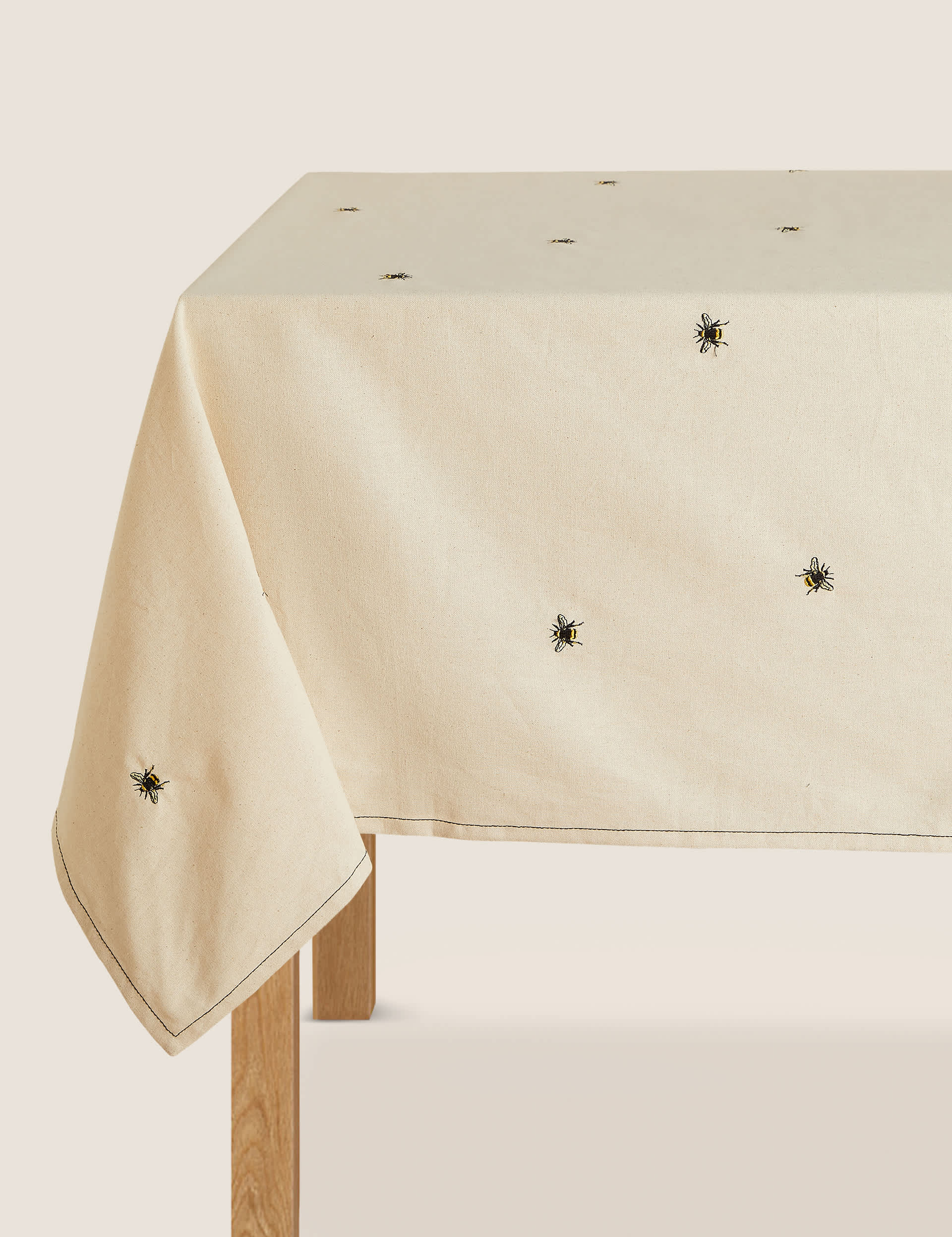 M&S Pure Cotton Bee Embroidered Tablecloth