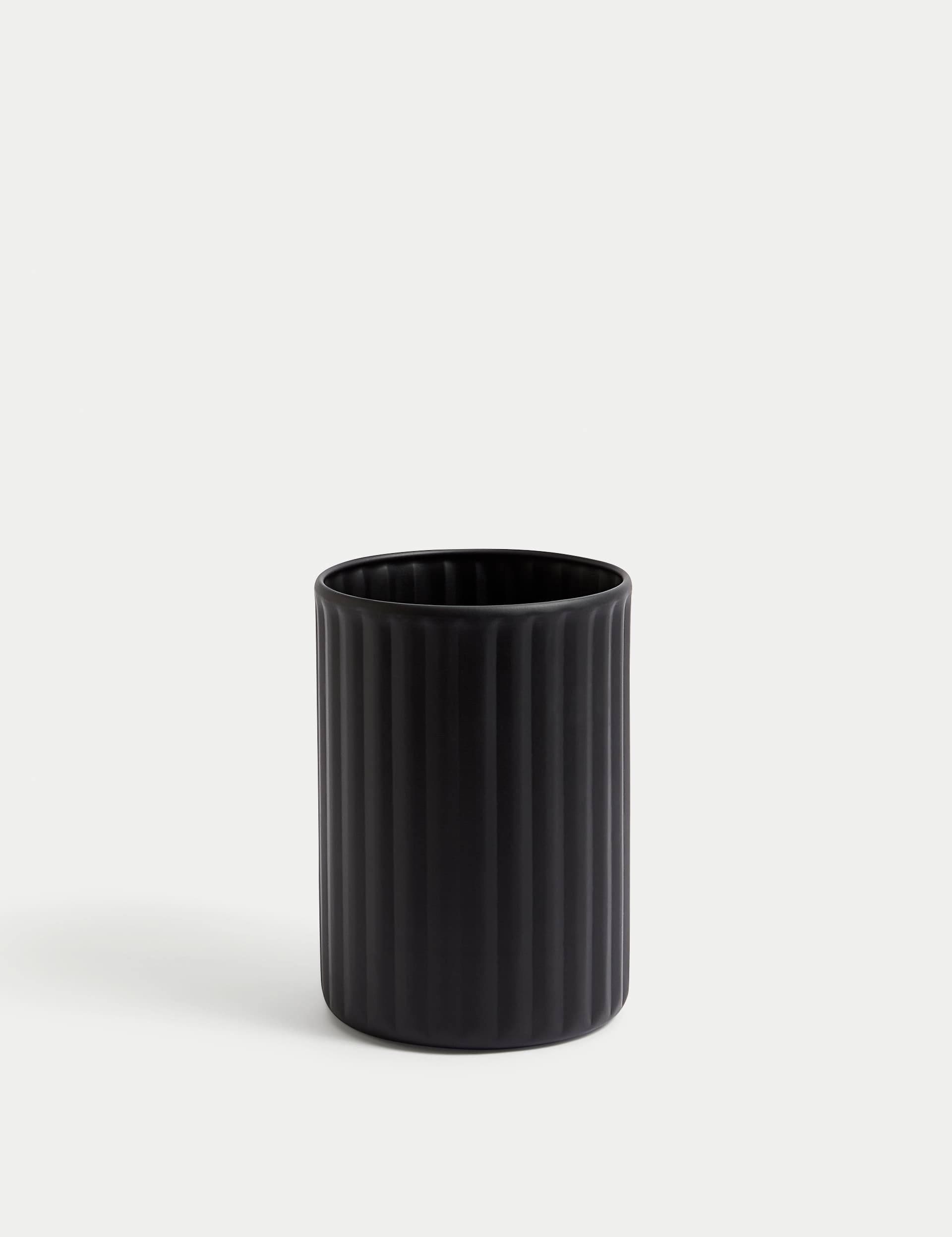 M&S Ribbed Utensil Holder - Black, Black