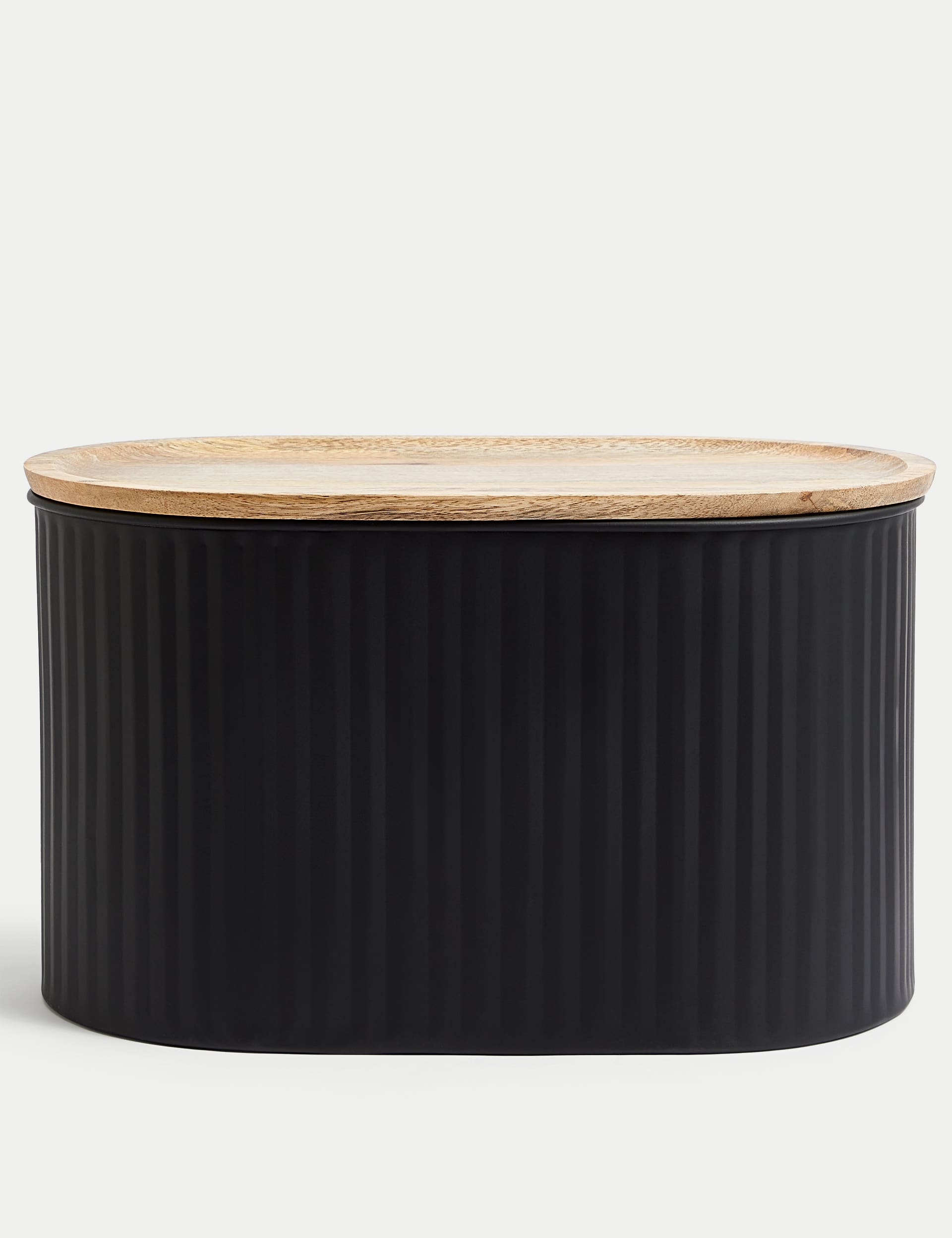 M&S Collection Ribbed Bread Bin - Black, Black