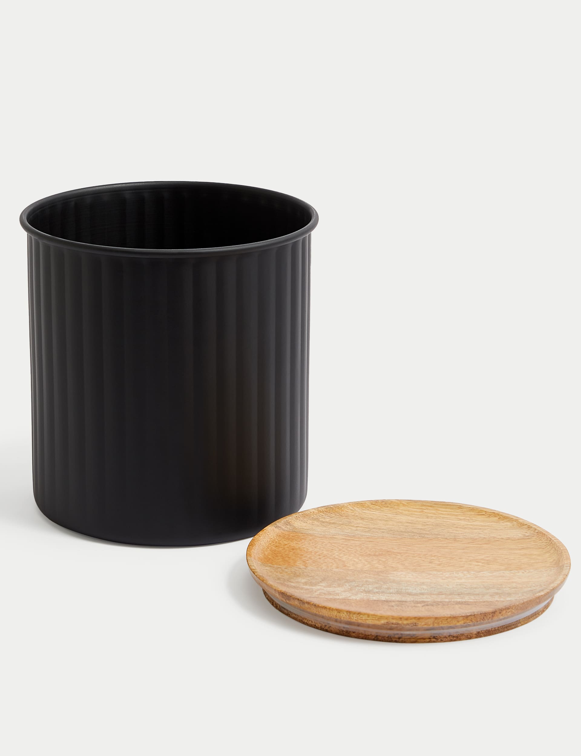 M&S Collection Ribbed Biscuit Tin - Black, Black