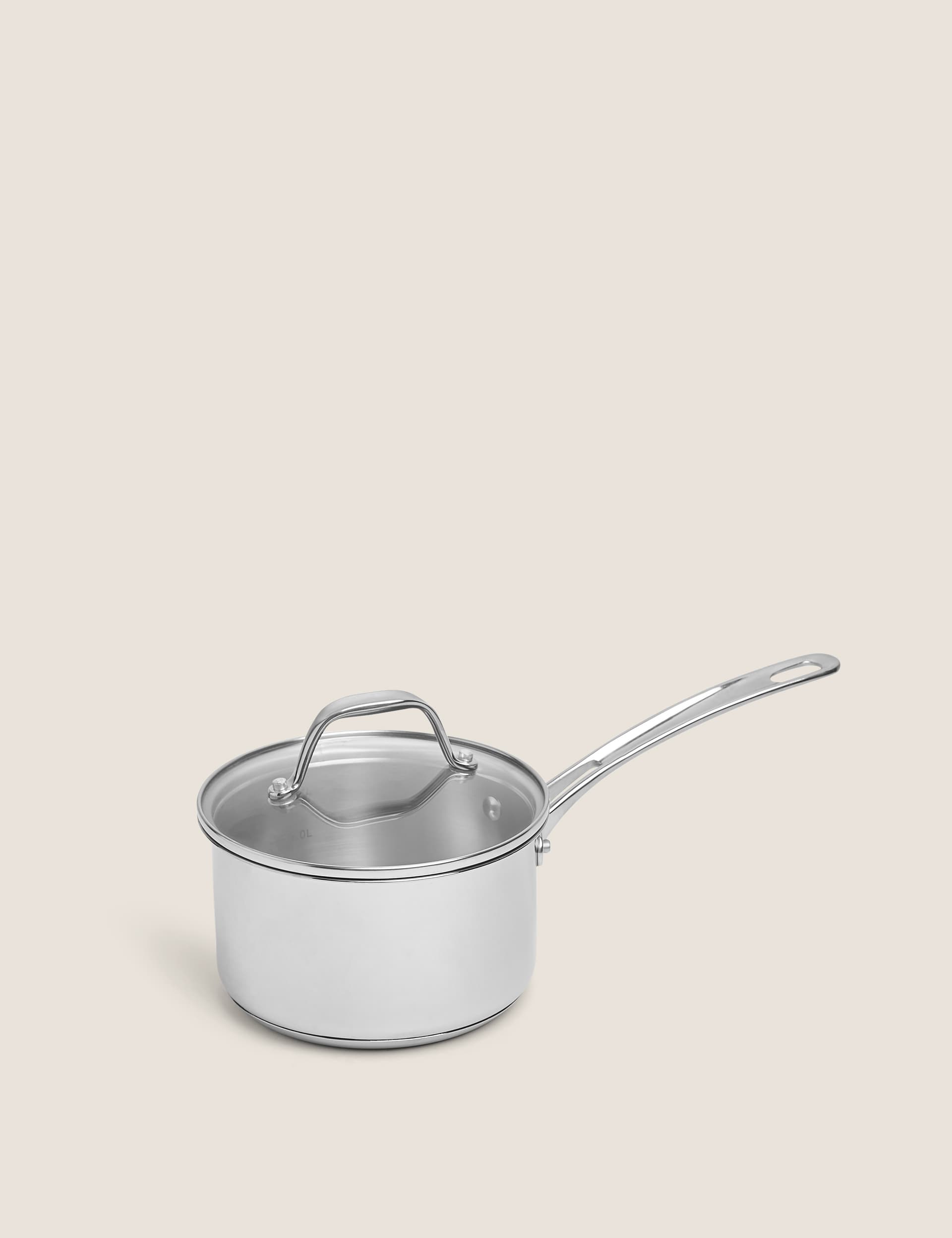 M&S Stainless Steel 16cm Small Saucepan - Silver, Silver