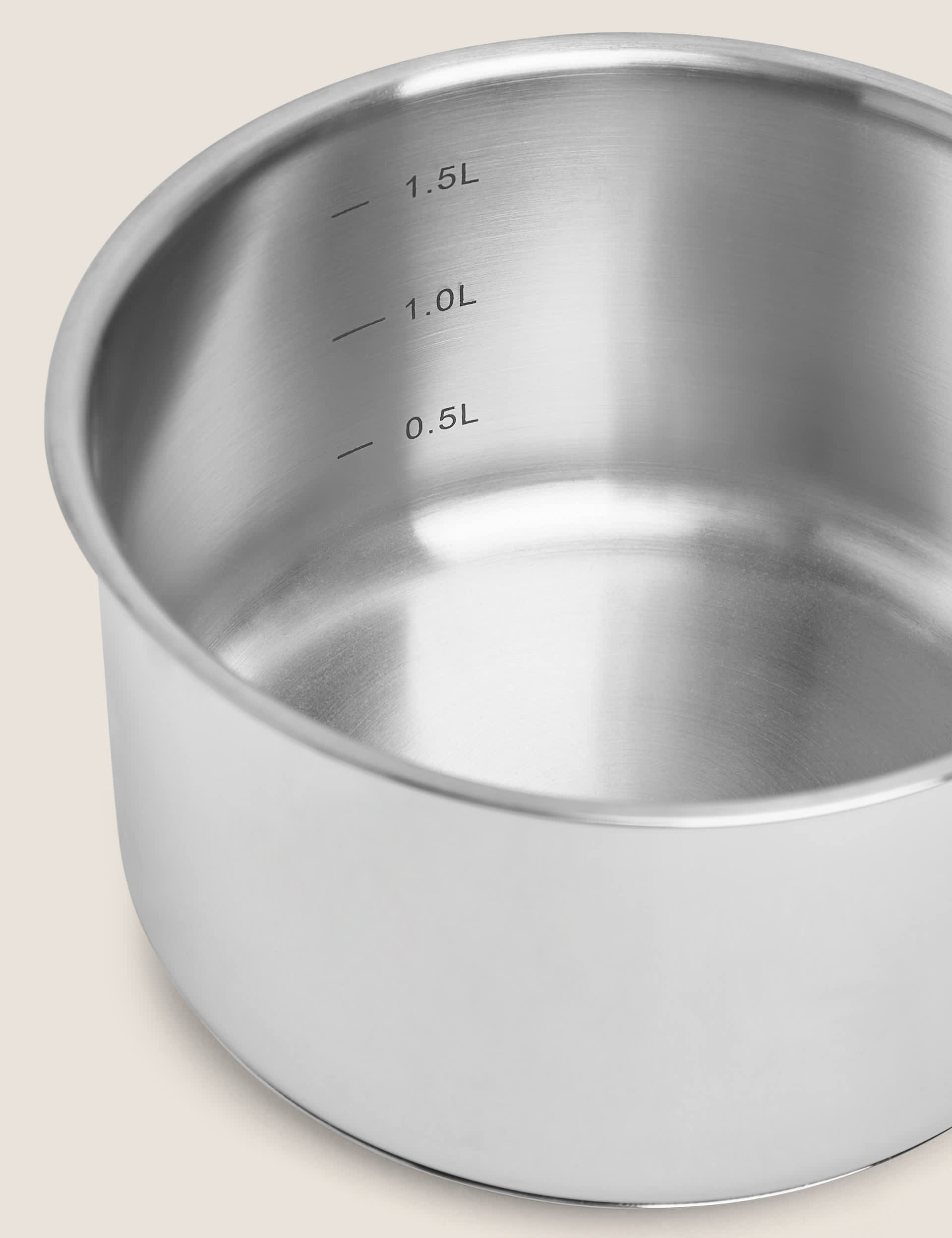 M&S Collection Stainless Steel 16cm Small Saucepan - Silver, Silver