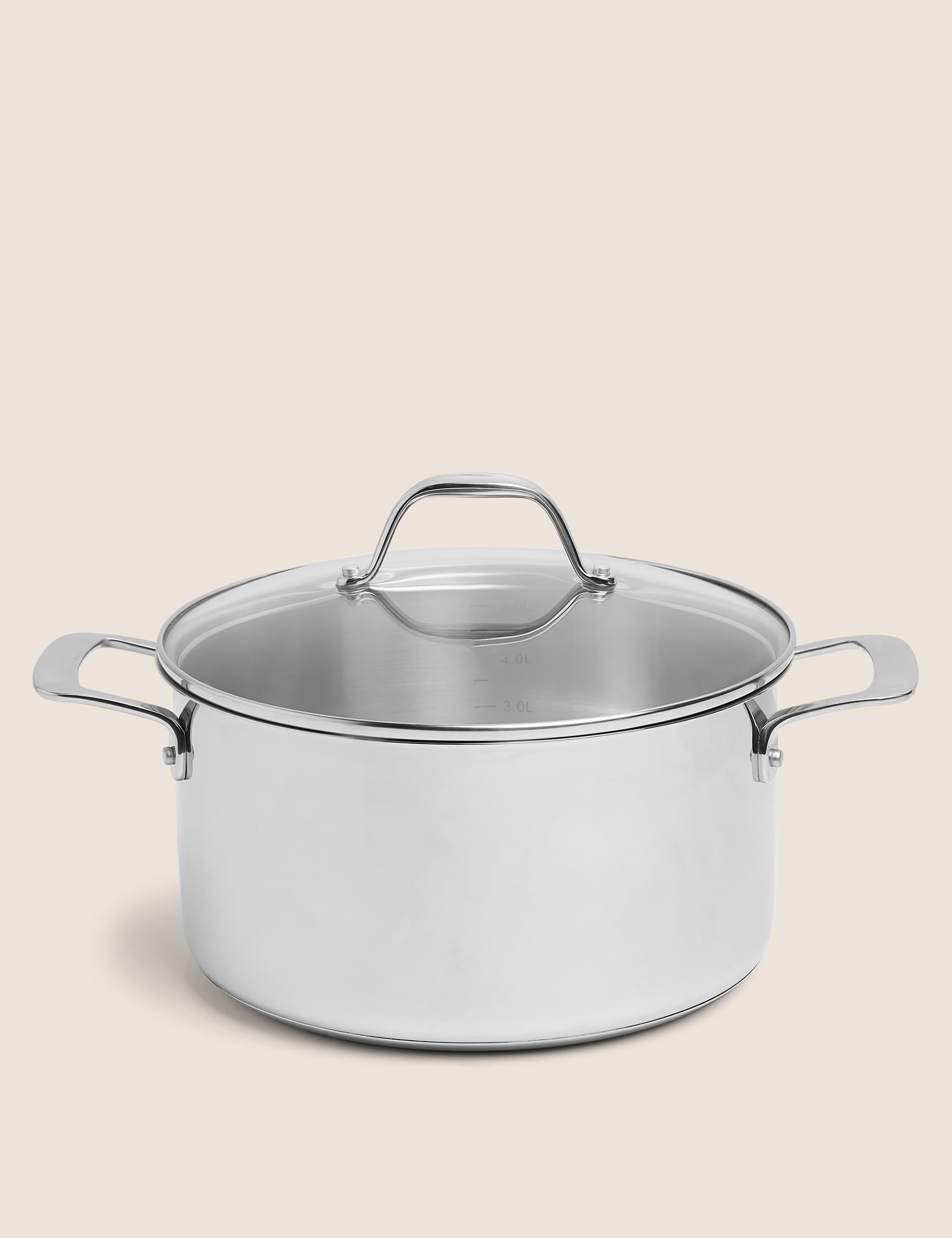 M&S Stainless Steel 24cm Medium Stock Pot