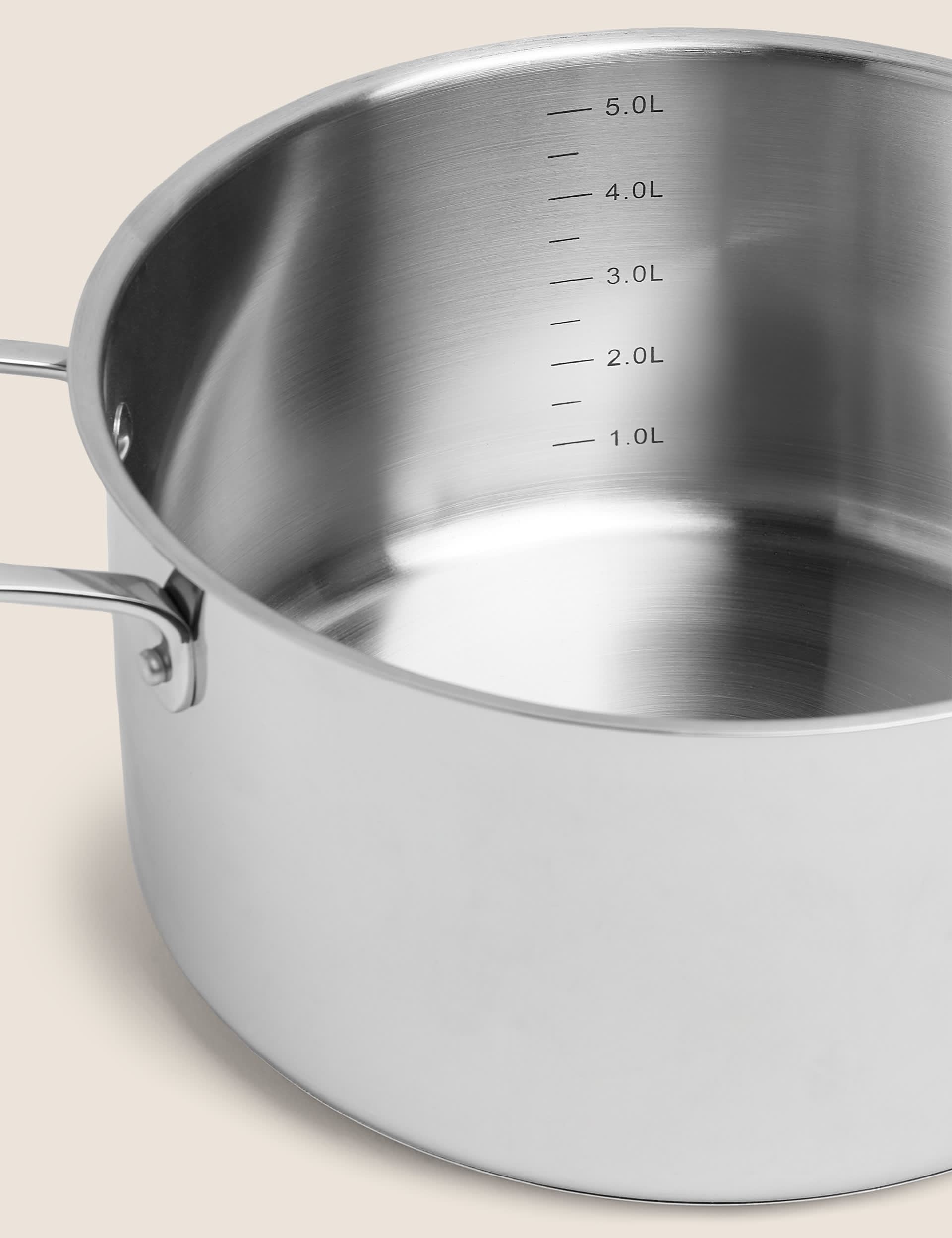 M&S Collection Stainless Steel 24cm Medium Stock Pot - Silver, Silver