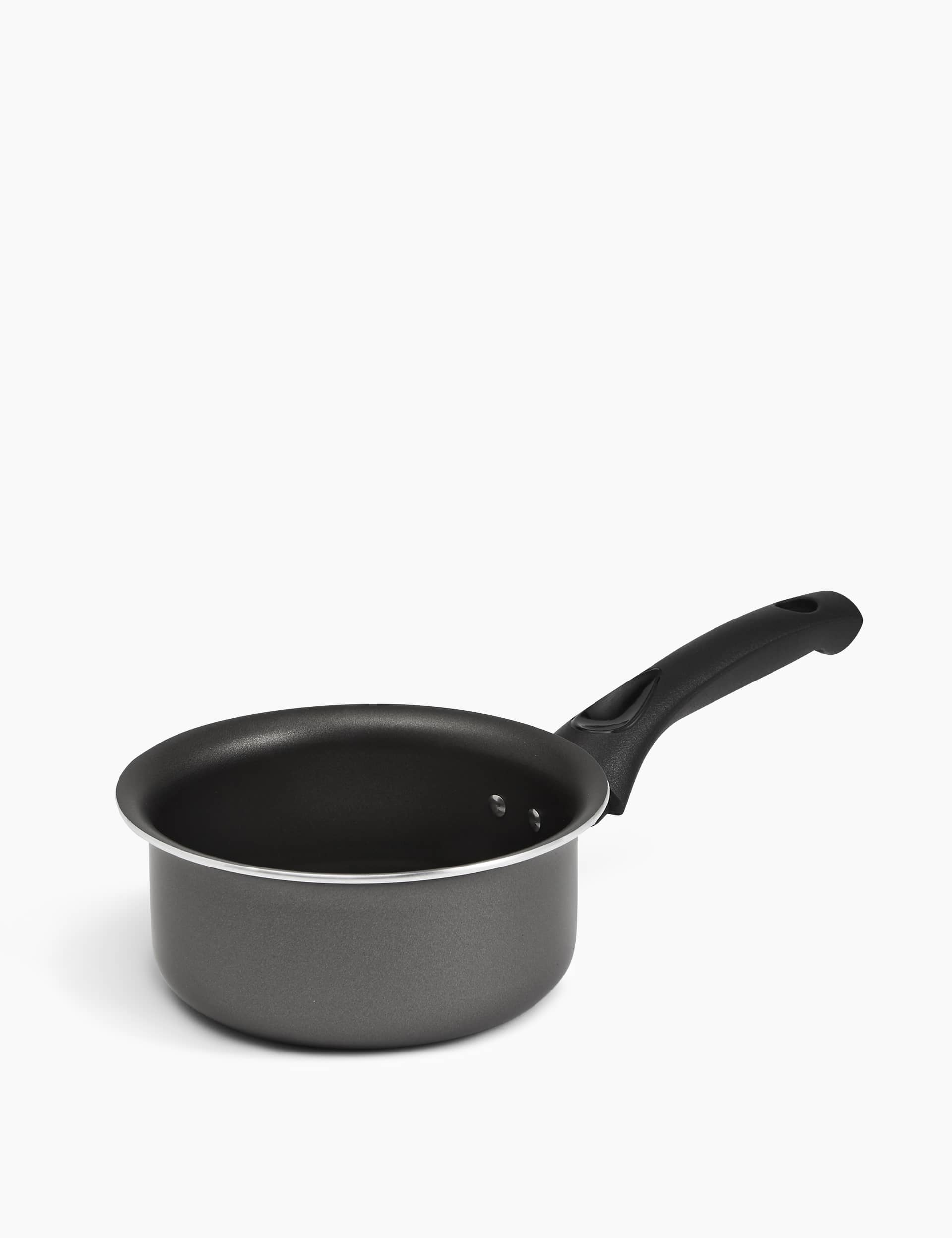 M&S Aluminium 14cm Small Non-Stick Milk Pan - Grey, Grey