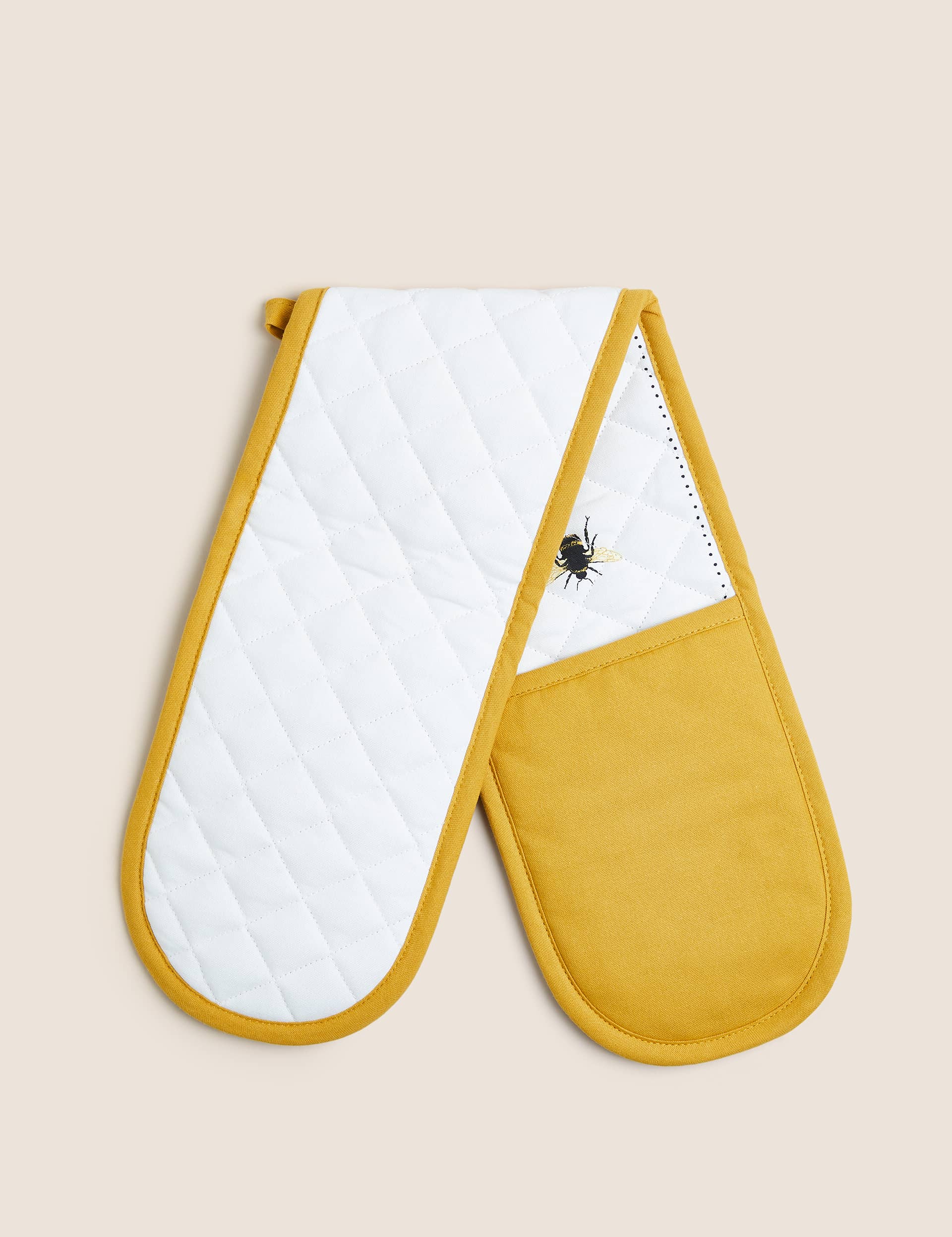 M&S Collection Bee Double Oven Glove - Yellow Mix, Yellow Mix