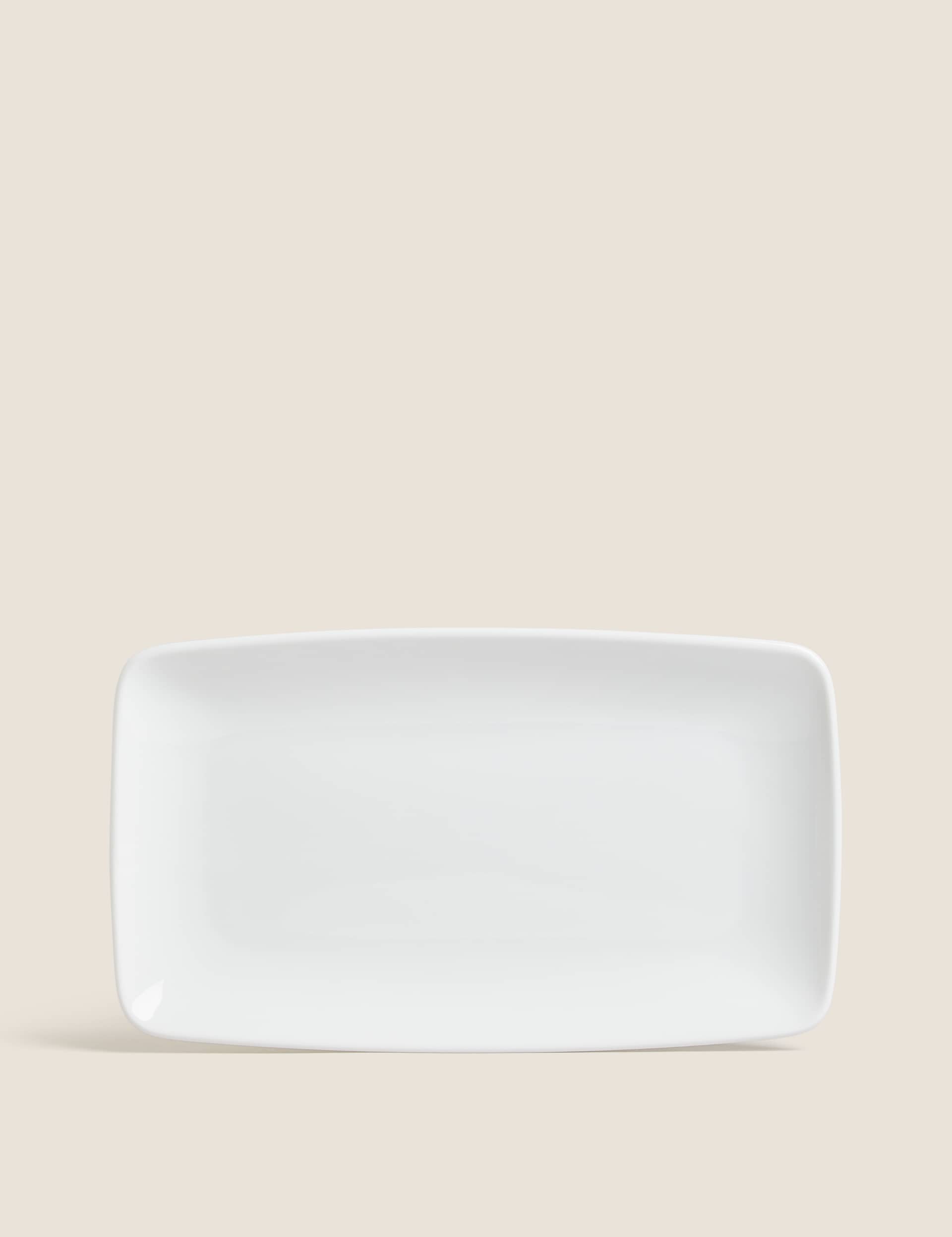 M&S Maxim Rectangular Platter - White, White