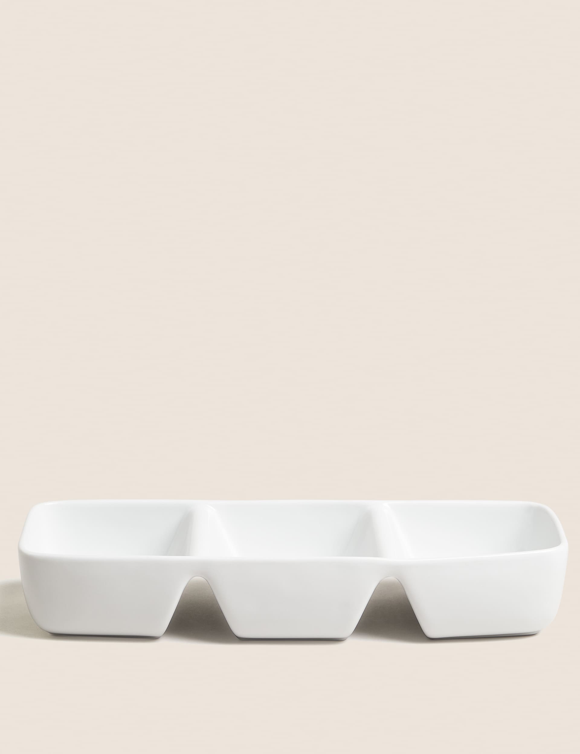 M&S Maxim Porcelain Three Part Serving Bowl - White, White