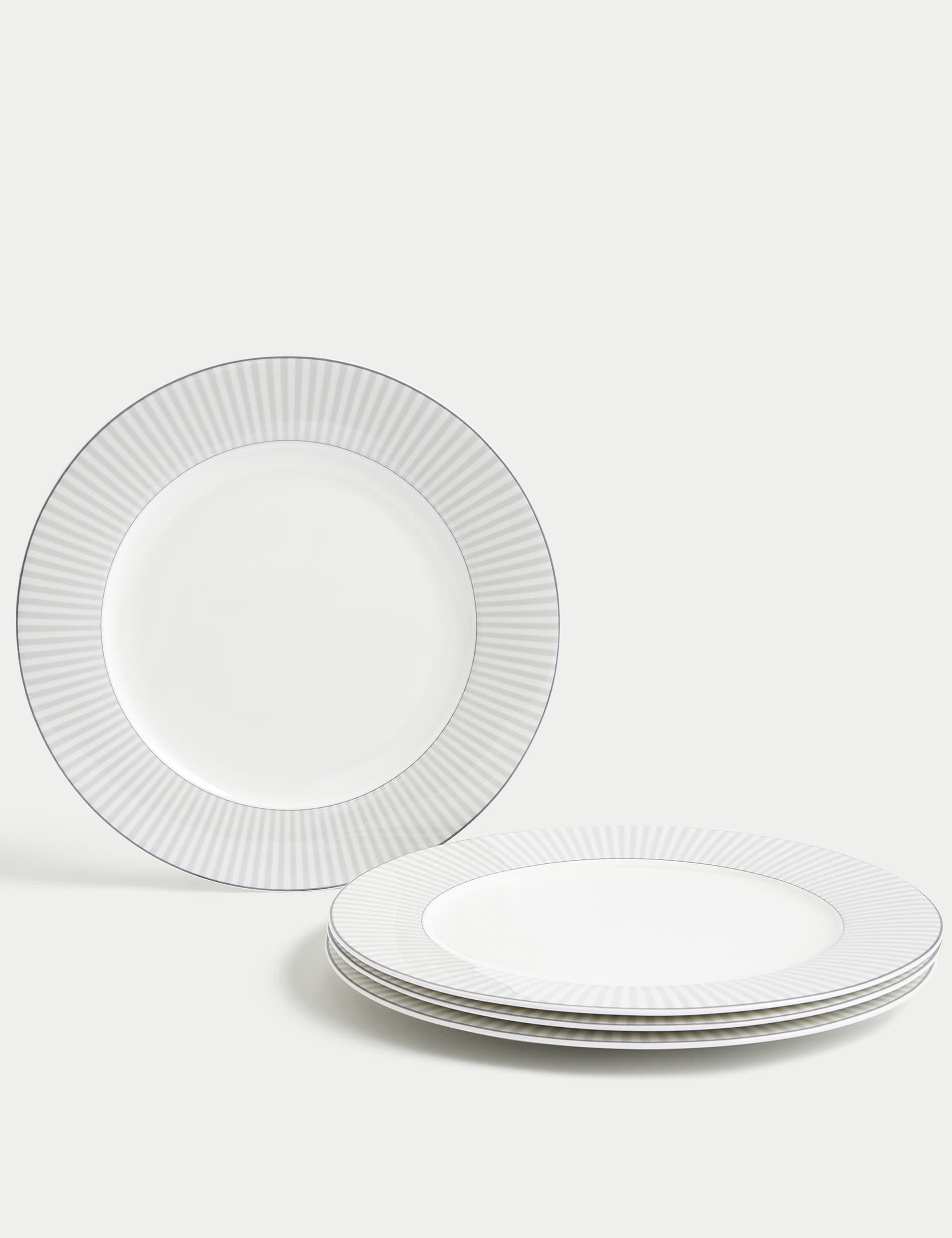 M&S Set of 4 Hampton Dinner Plates - Grey Mix, Grey Mix