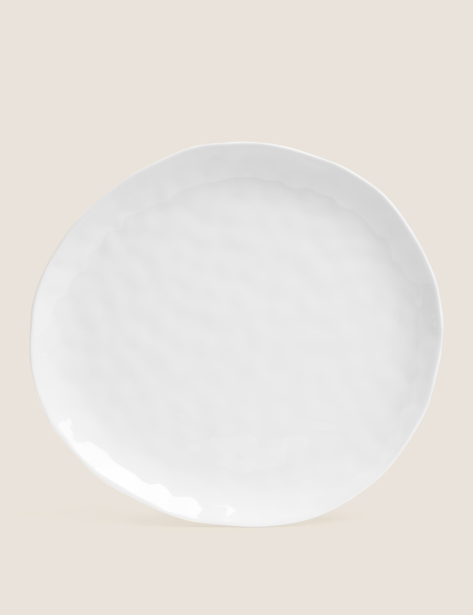 M&S Collection Set of 4 Artisan Dinner Plates - White, White