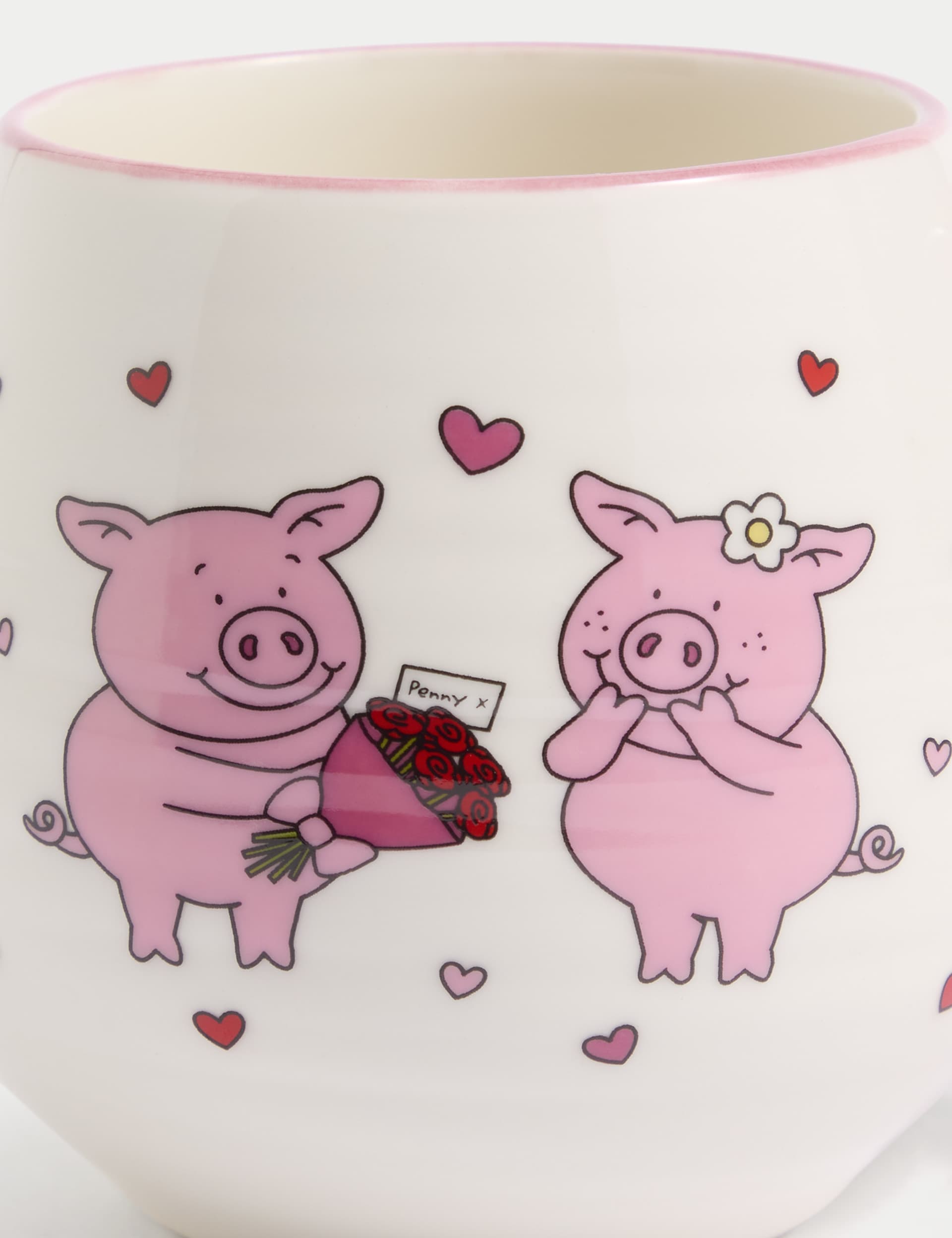 Percy Pig & Penny Pig Valentine's Mug - Pink, Pink