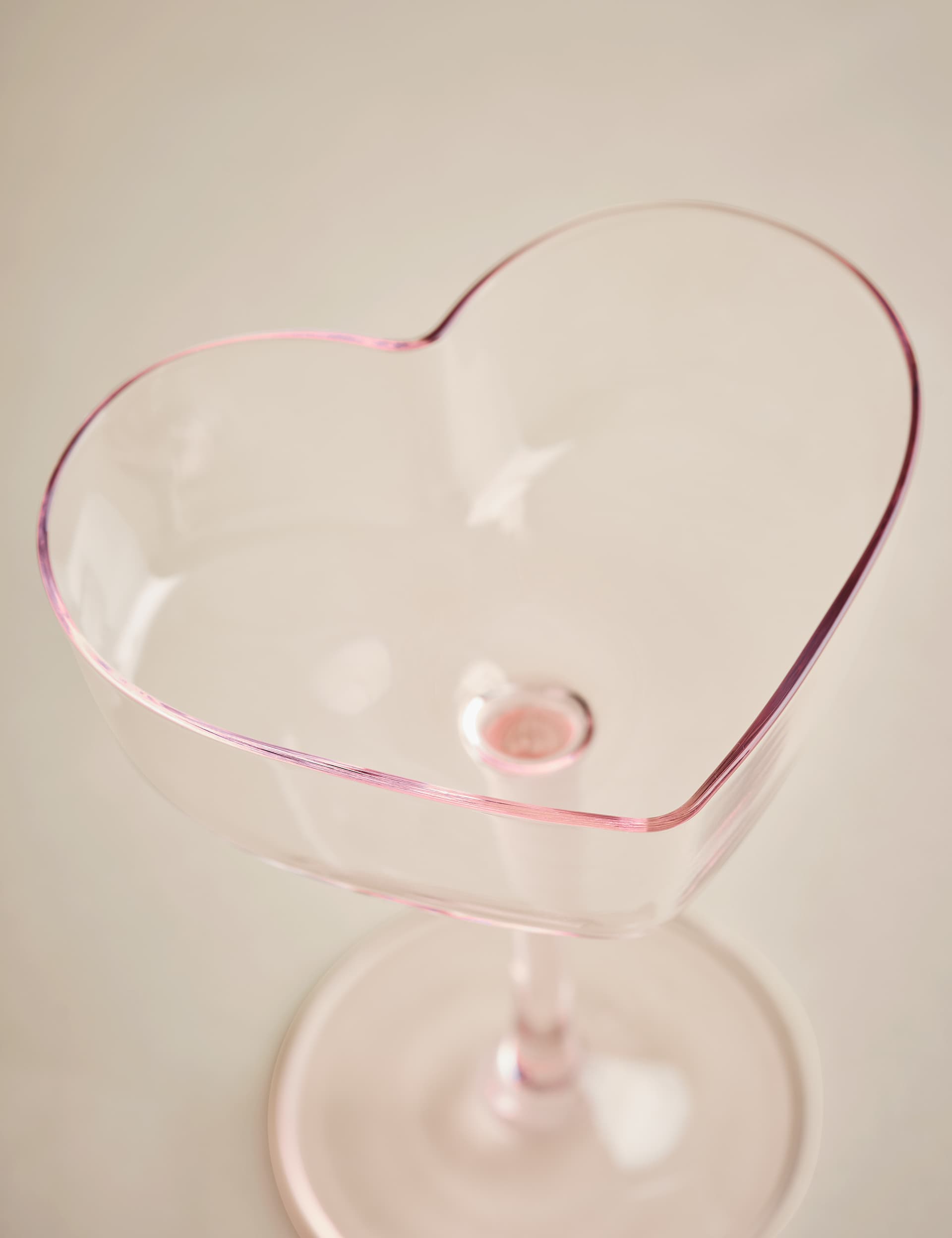 M&S Collection Set of 2 Heart Coupe Glasses - Pink, Pink